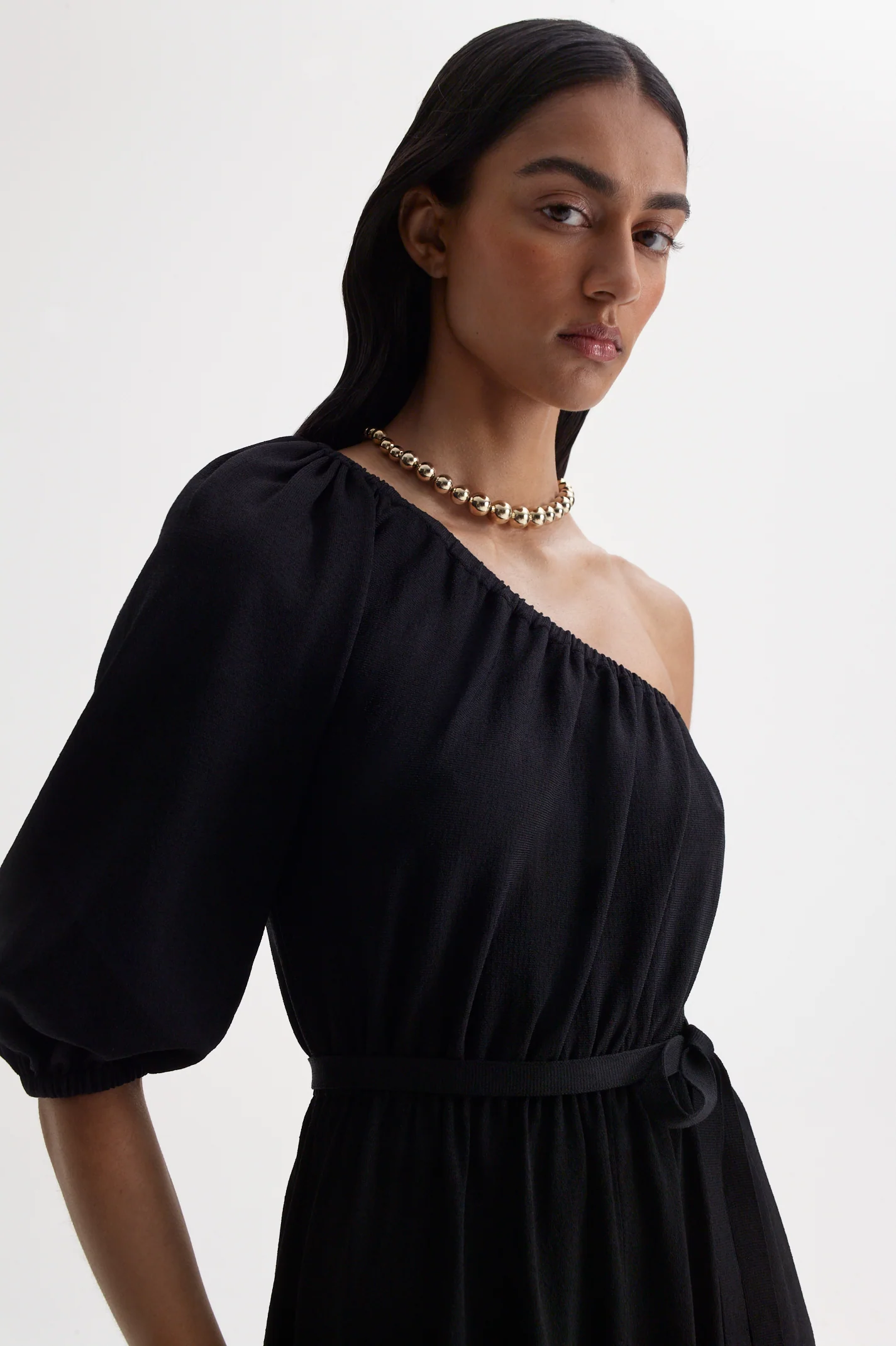 CREPE KNIT ONE SHOULDER DRESS - Image 3