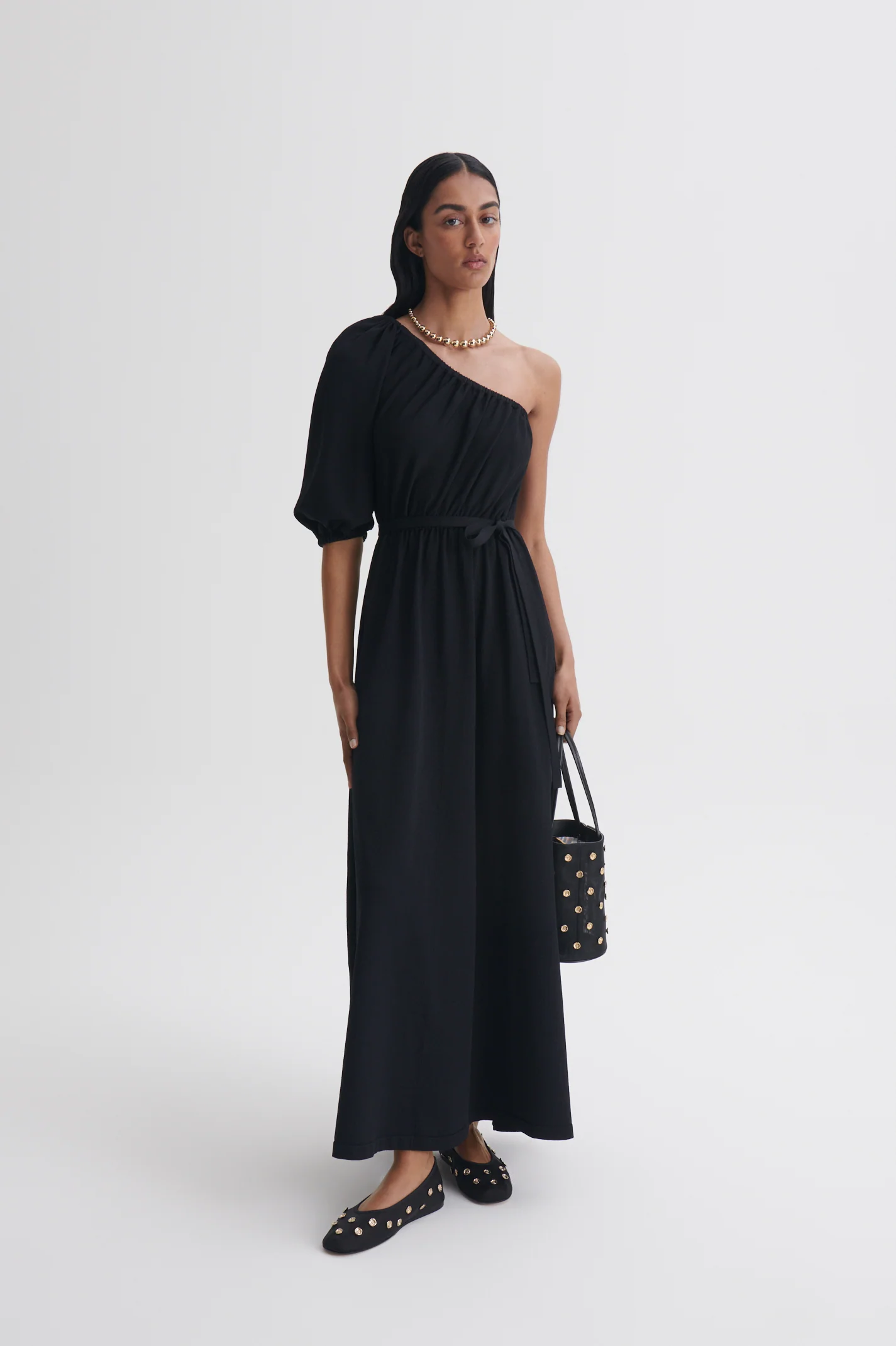 CREPE KNIT ONE SHOULDER DRESS - Image 4