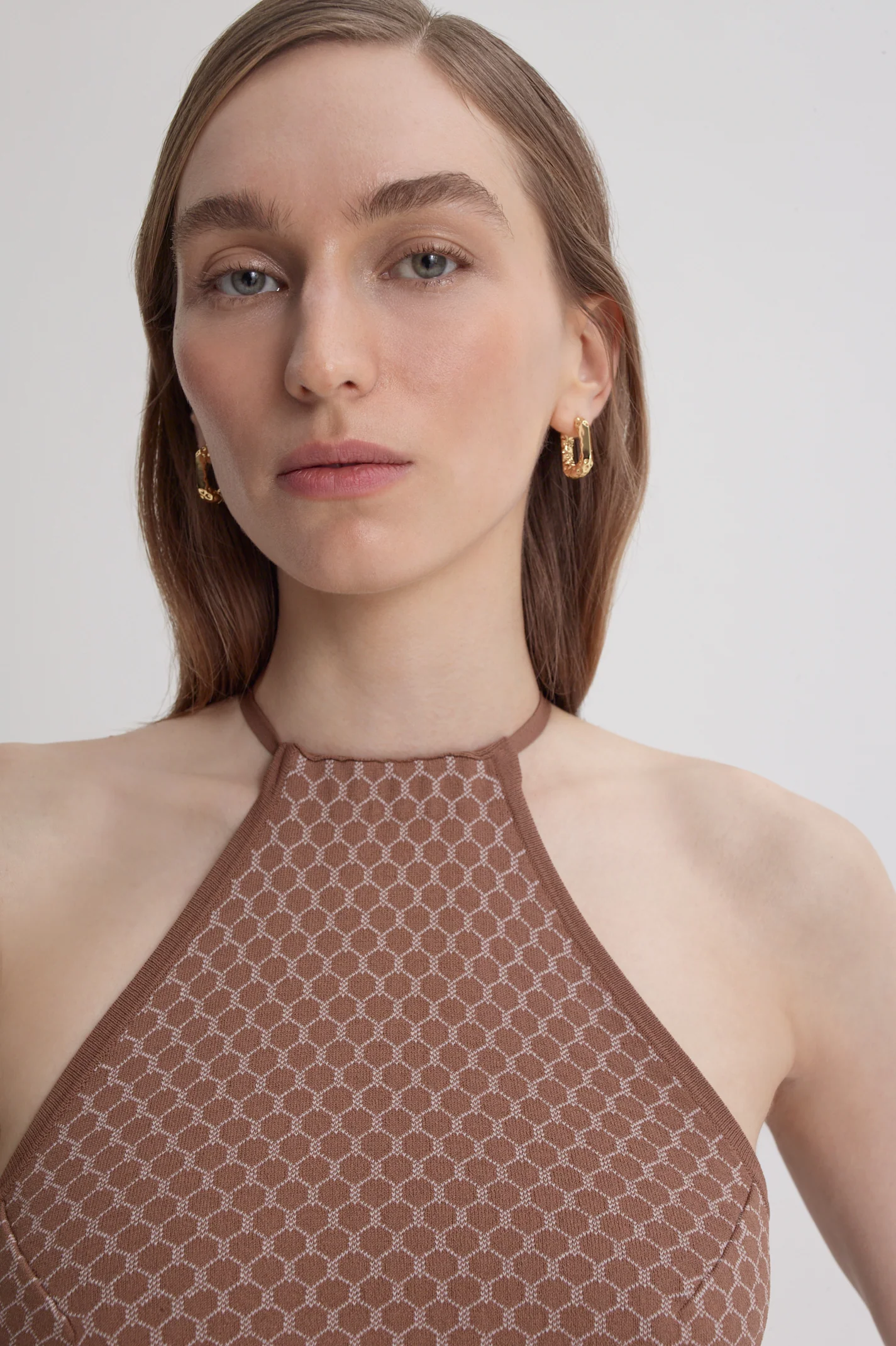 CREPE KNIT ROPE JACQUARD DRESS - Image 3
