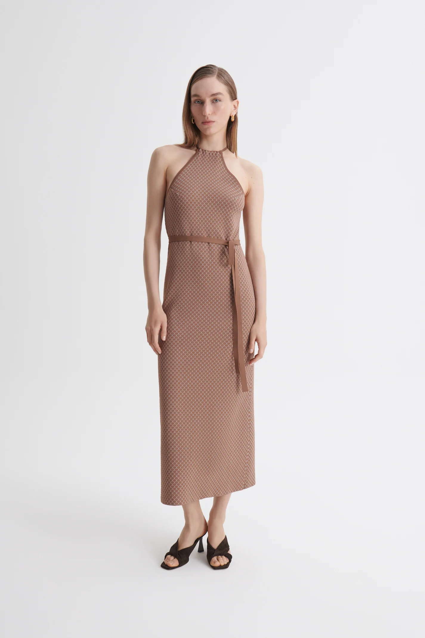 CREPE KNIT ROPE JACQUARD DRESS - Image 4
