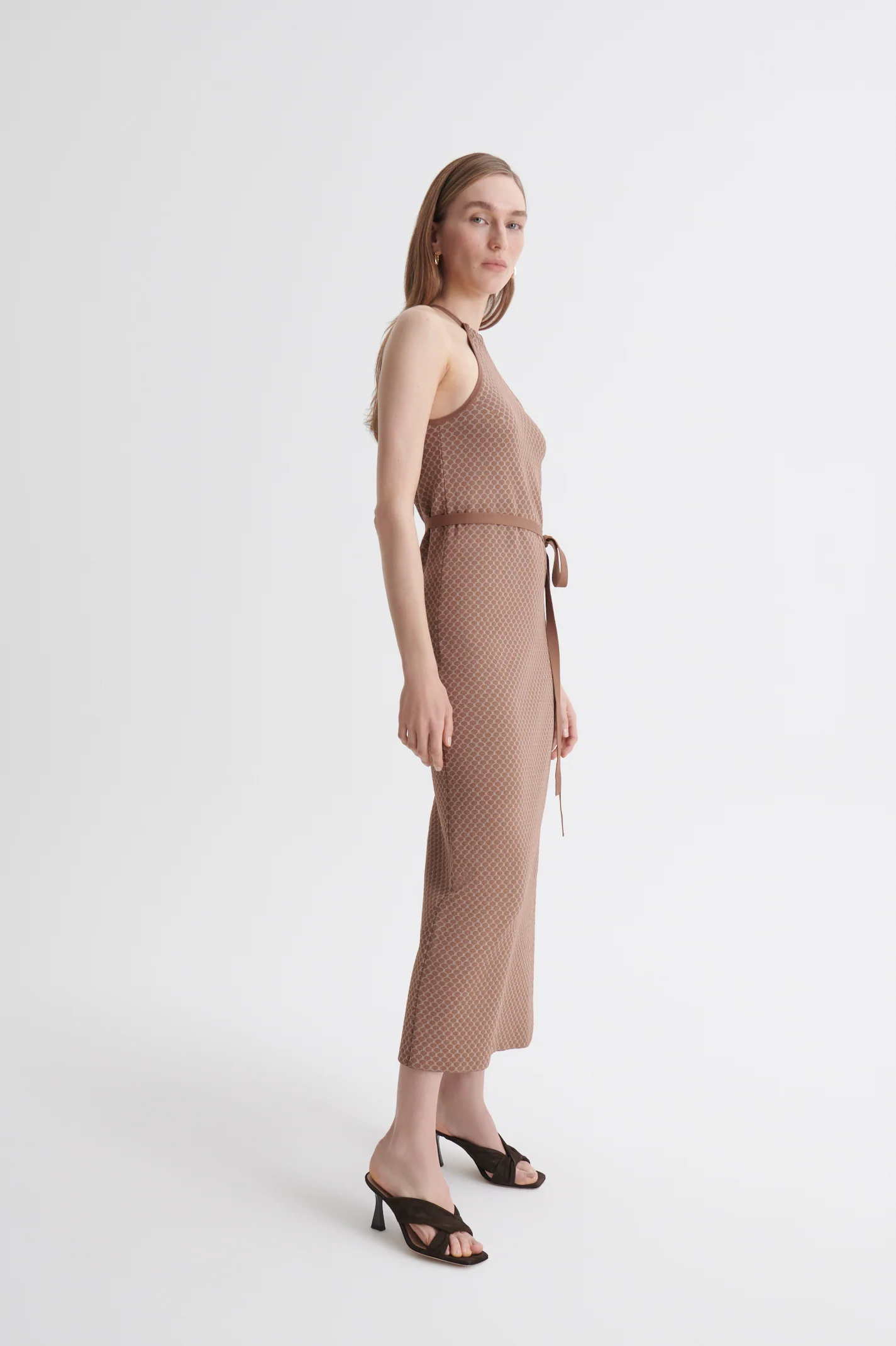 CREPE KNIT ROPE JACQUARD DRESS - Image 5
