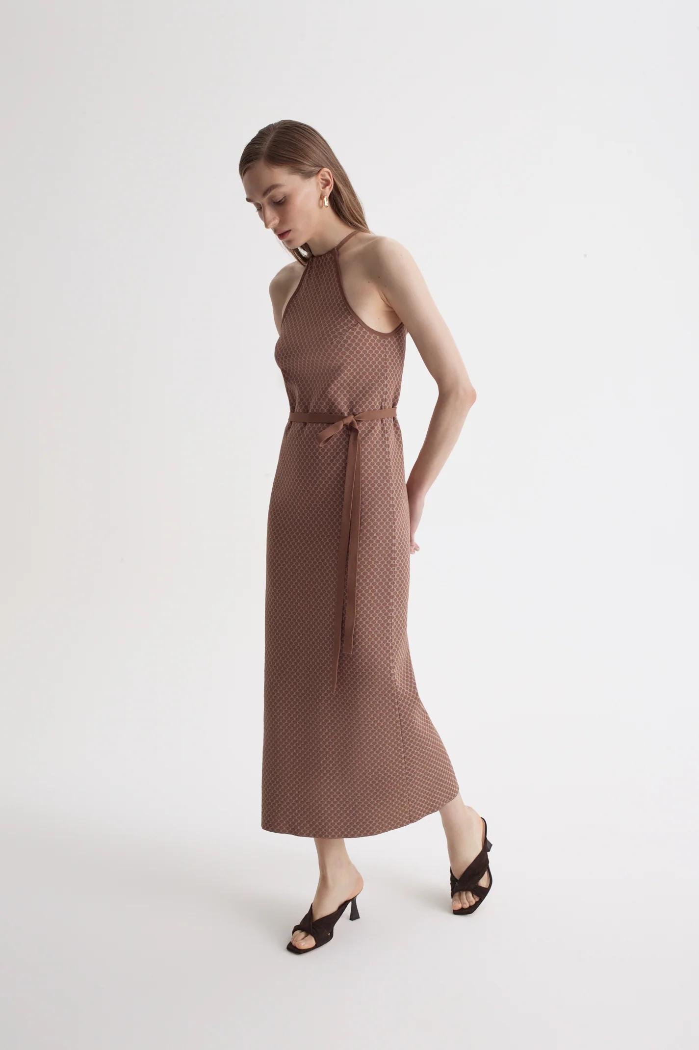 CREPE KNIT ROPE JACQUARD DRESS - Image 7