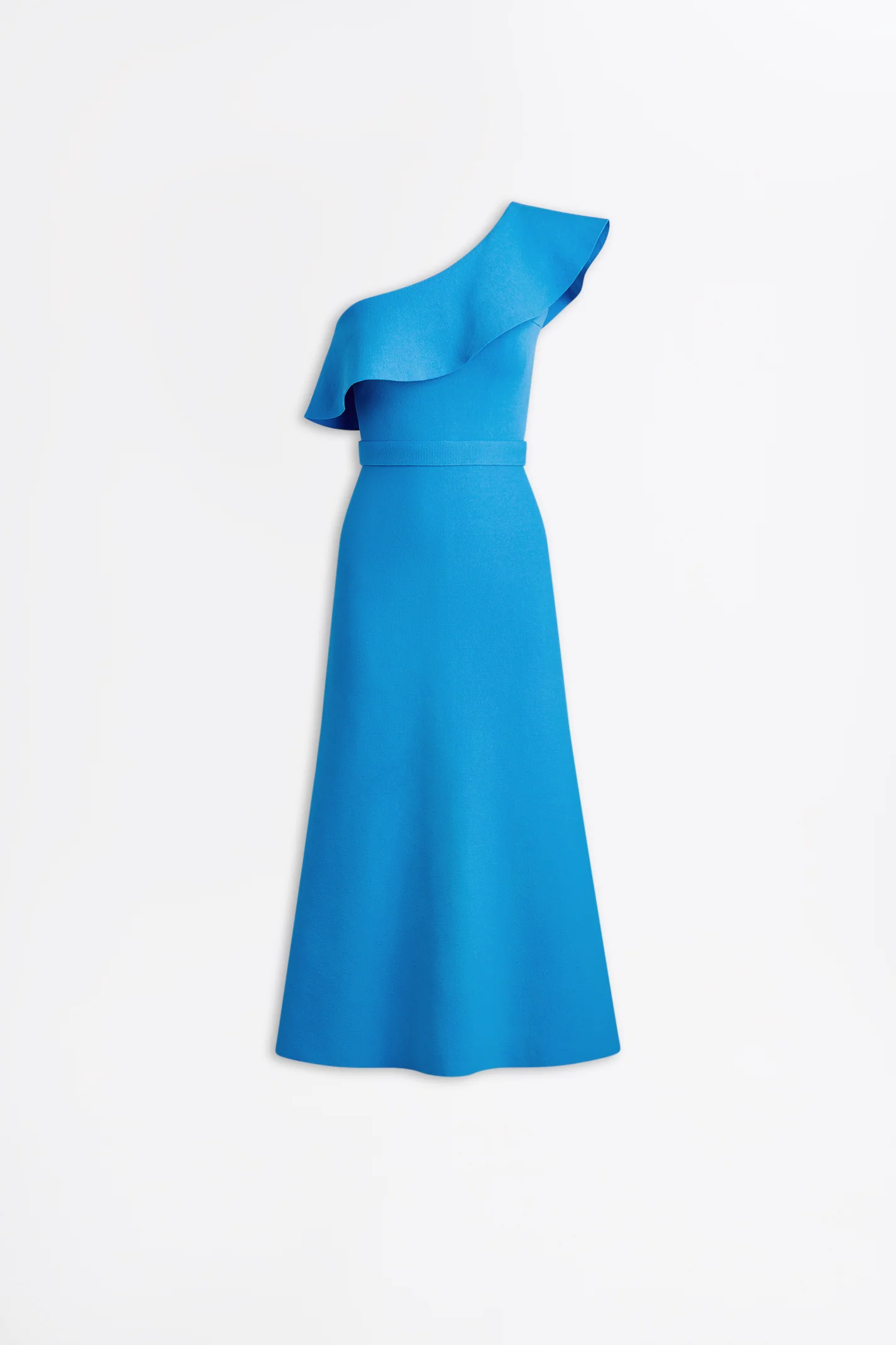 CREPE KNIT RUFFLE SHOULDER DRESS - Image 2