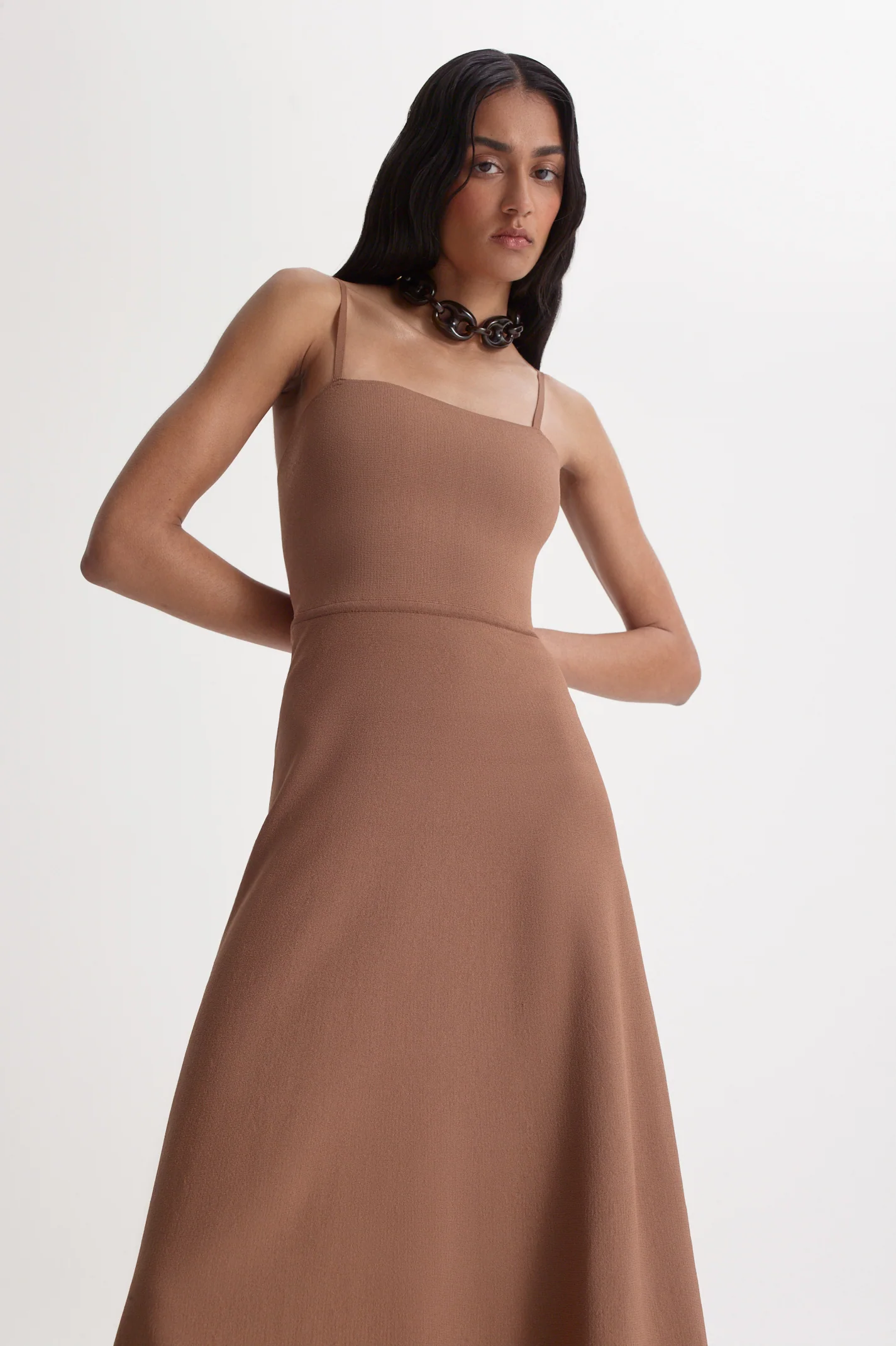CREPE KNIT SQUARE NECK SFT DRESS - Image 3