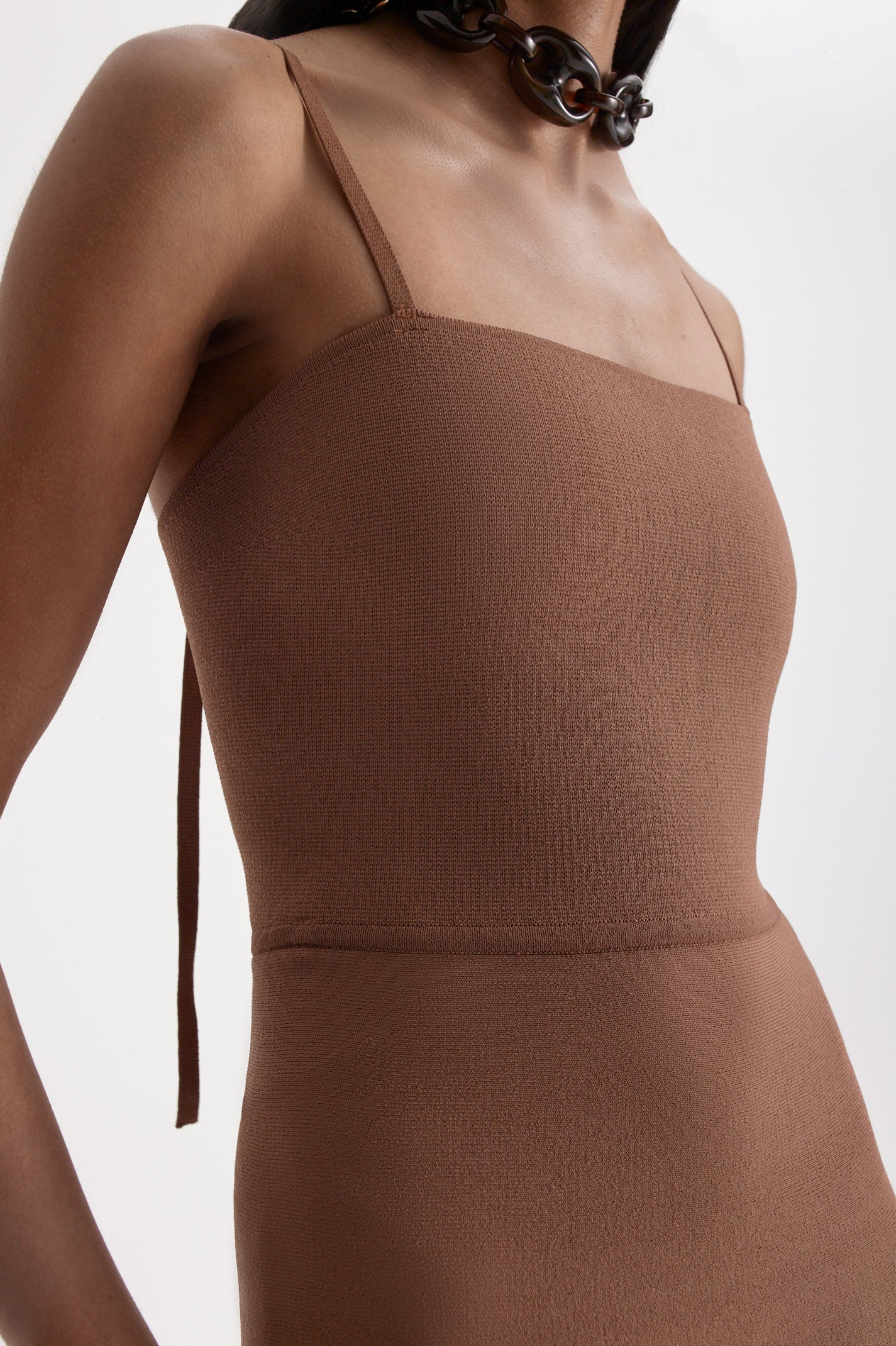 CREPE KNIT SQUARE NECK SFT DRESS - Image 8