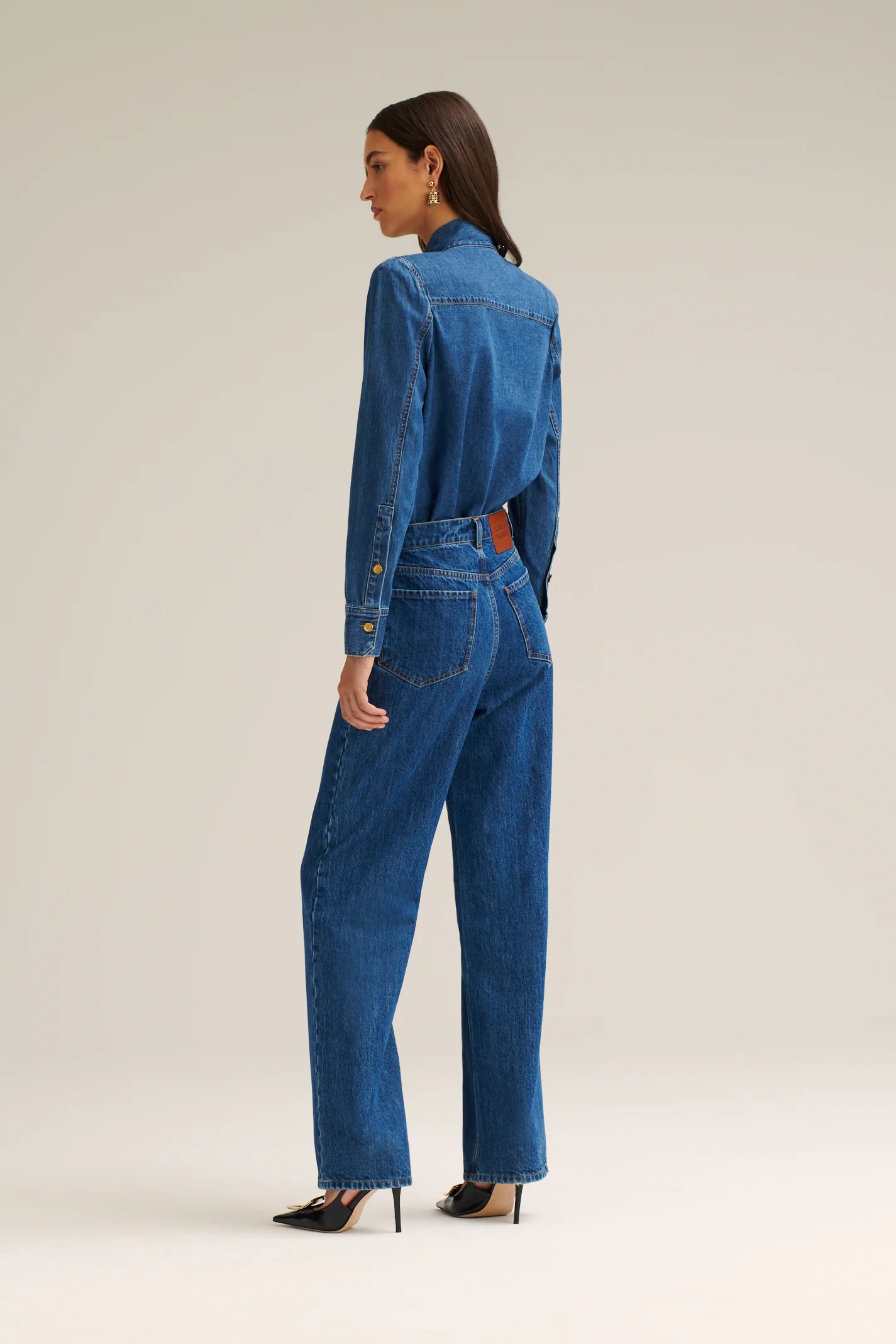 DENIM TIE NECK SHIRT - Image 7