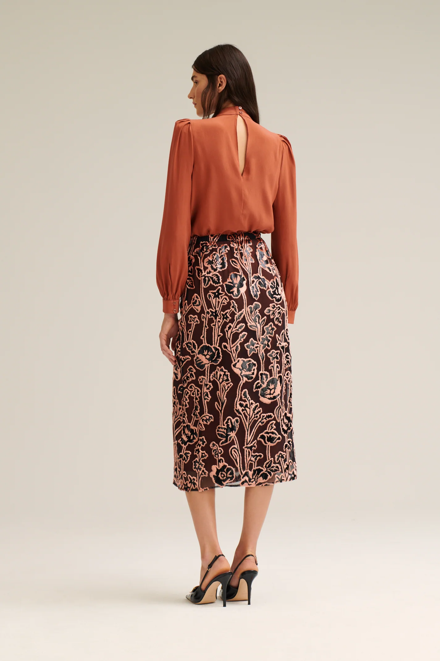 FRENCH VELVET FLORAL  SKIRT - Image 7