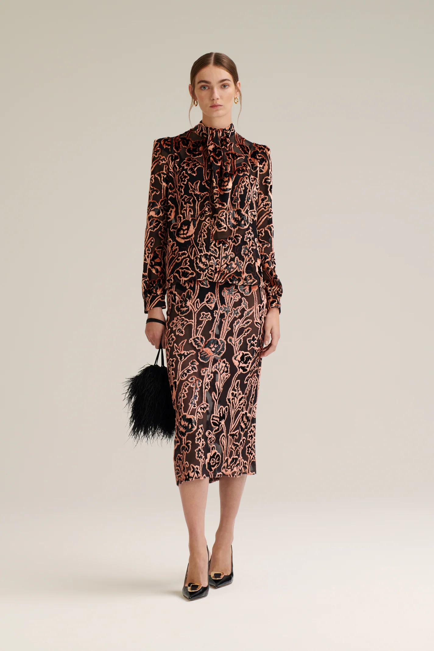 FRENCH VELVET FLORAL BLOUSE - Image 4
