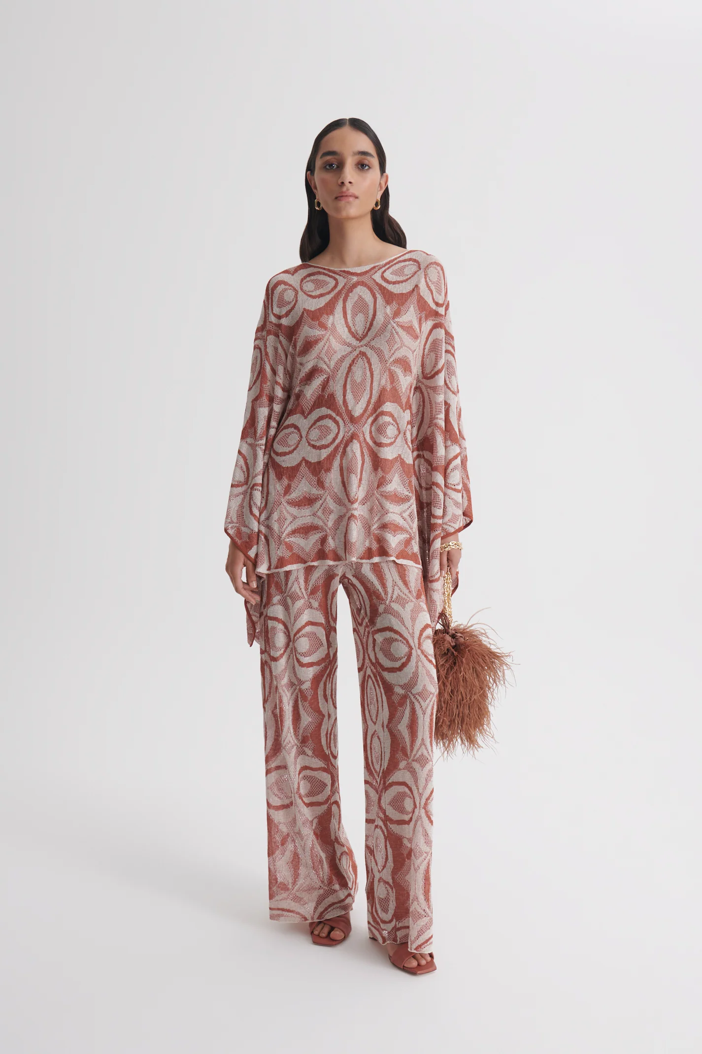 KNIT JACQUARD KAFTAN TOP - Image 3