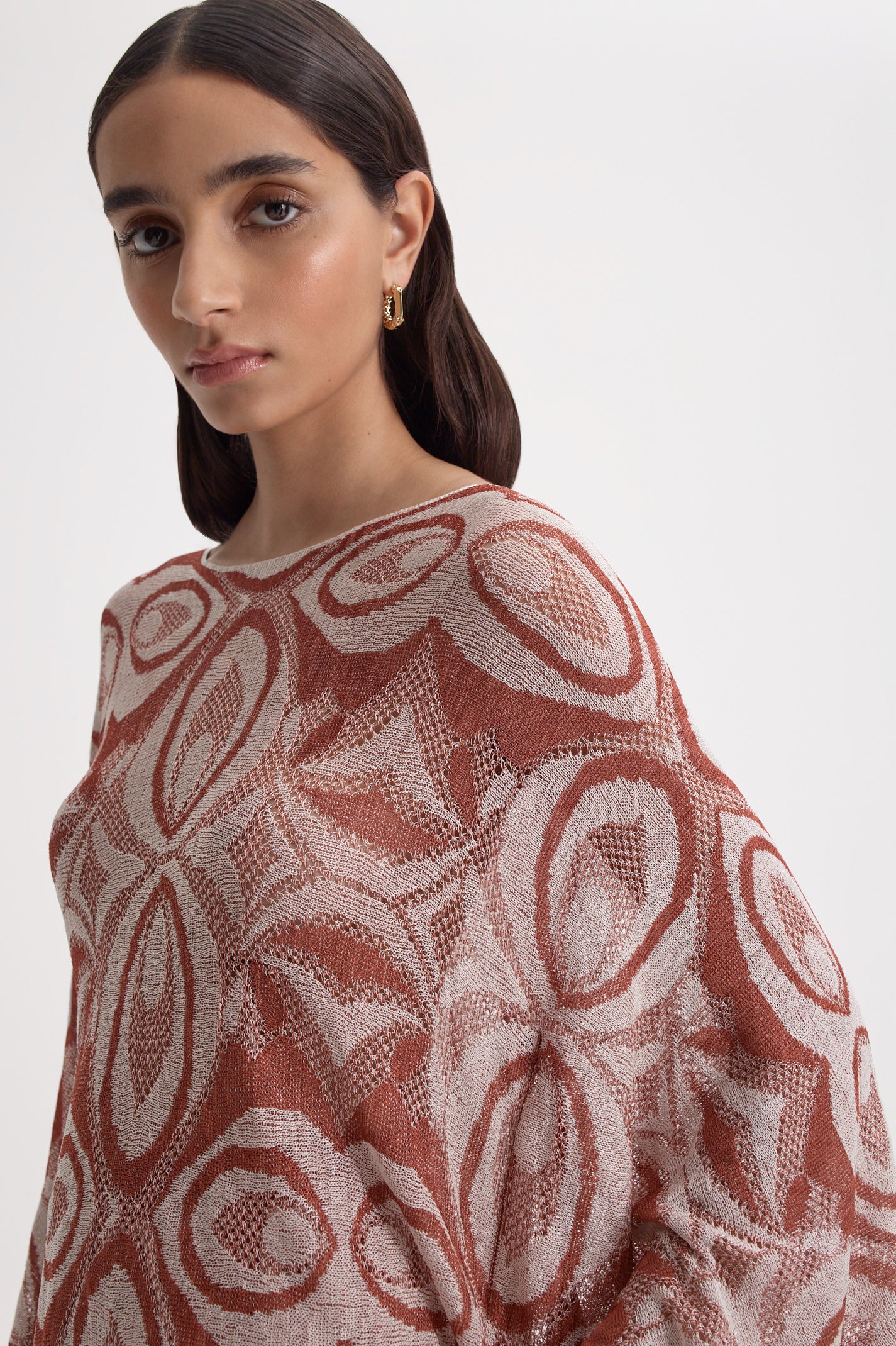 KNIT JACQUARD KAFTAN TOP - Image 6
