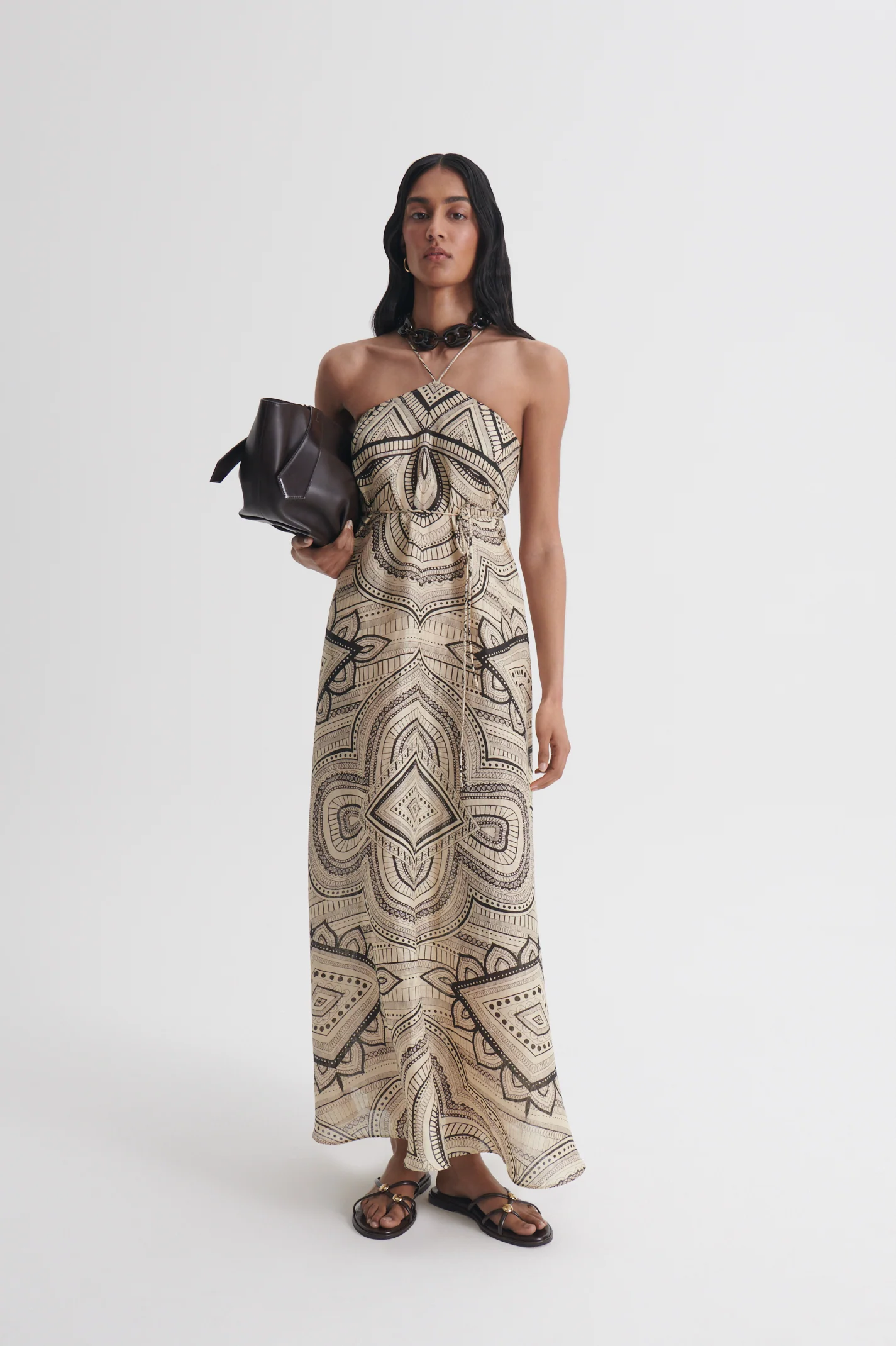 LINEN OTTOMAN PRINT DRESS - Image 4