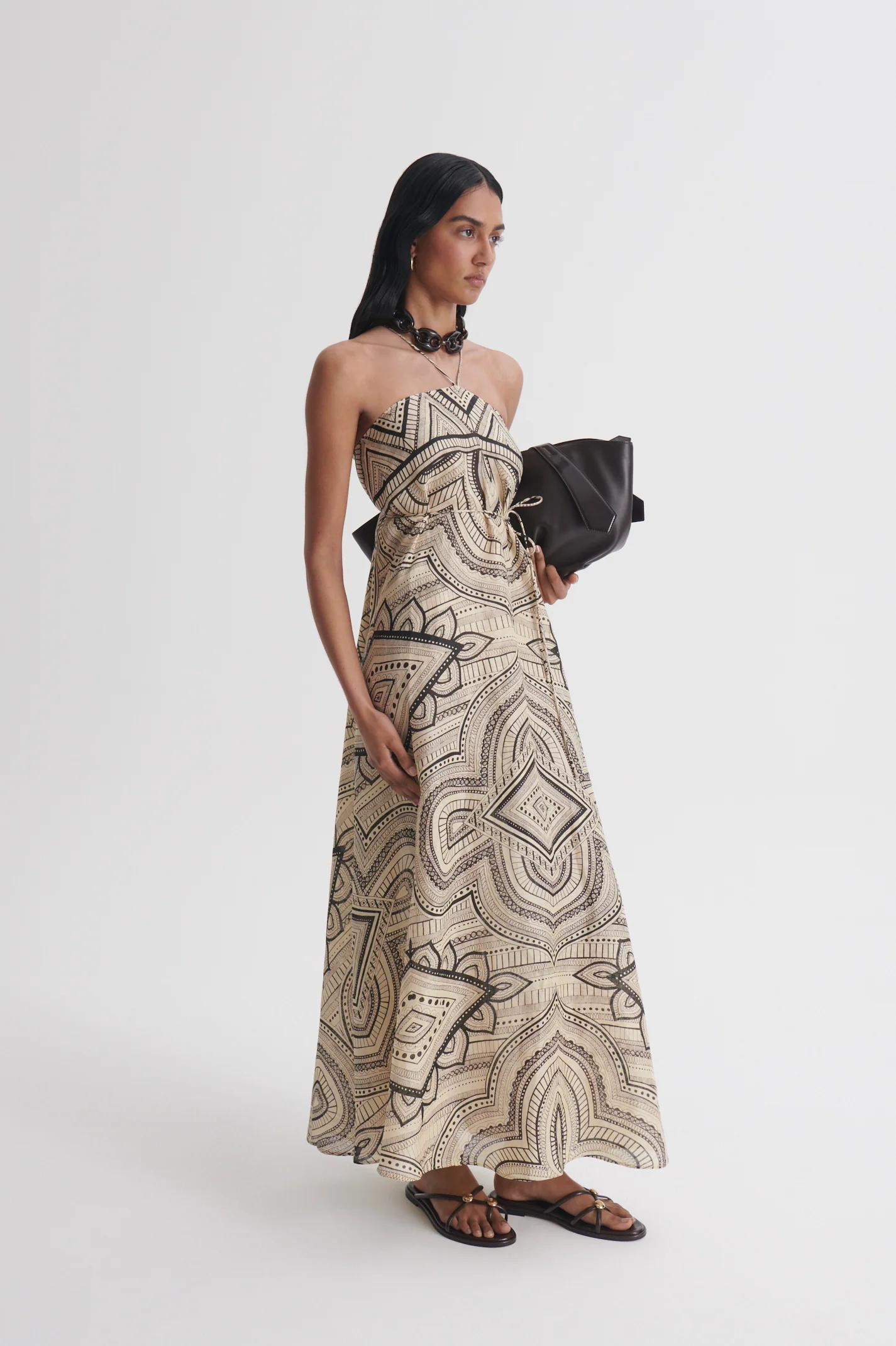 LINEN OTTOMAN PRINT DRESS - Image 5
