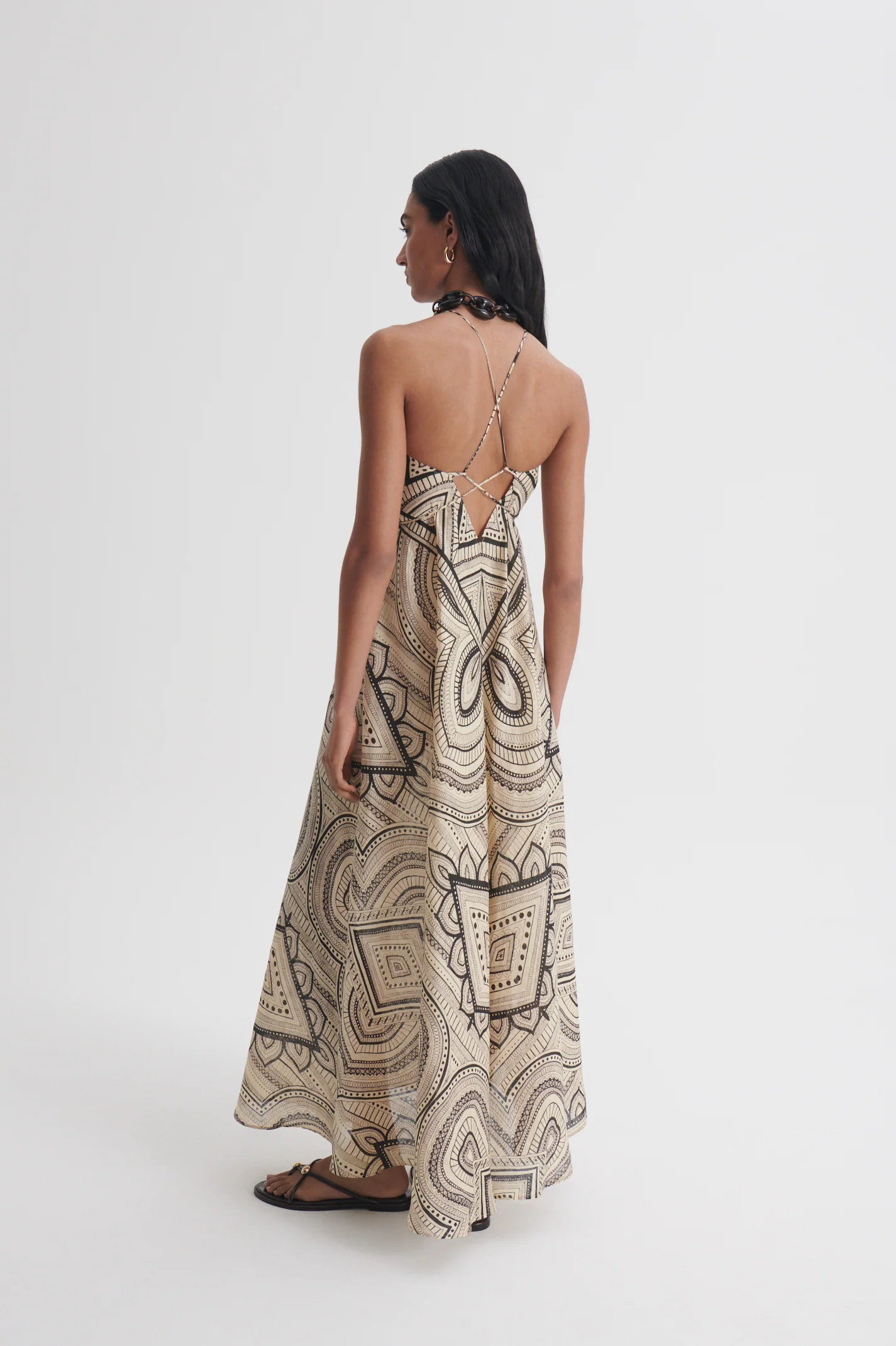 LINEN OTTOMAN PRINT DRESS - Image 6