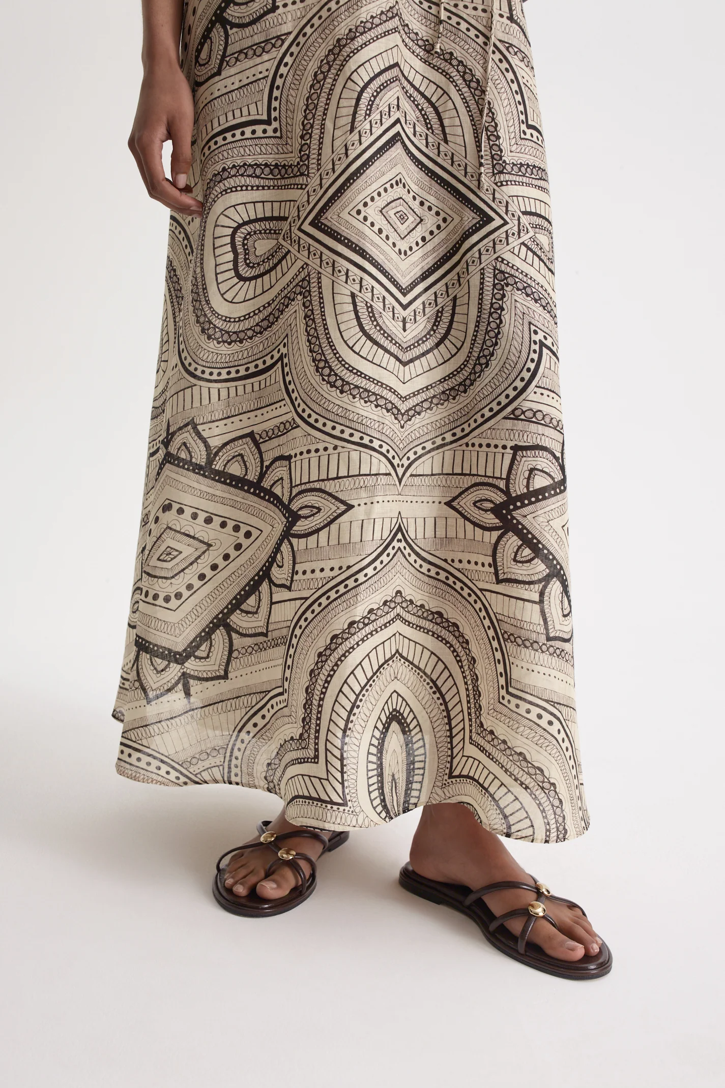 LINEN OTTOMAN PRINT DRESS - Image 7