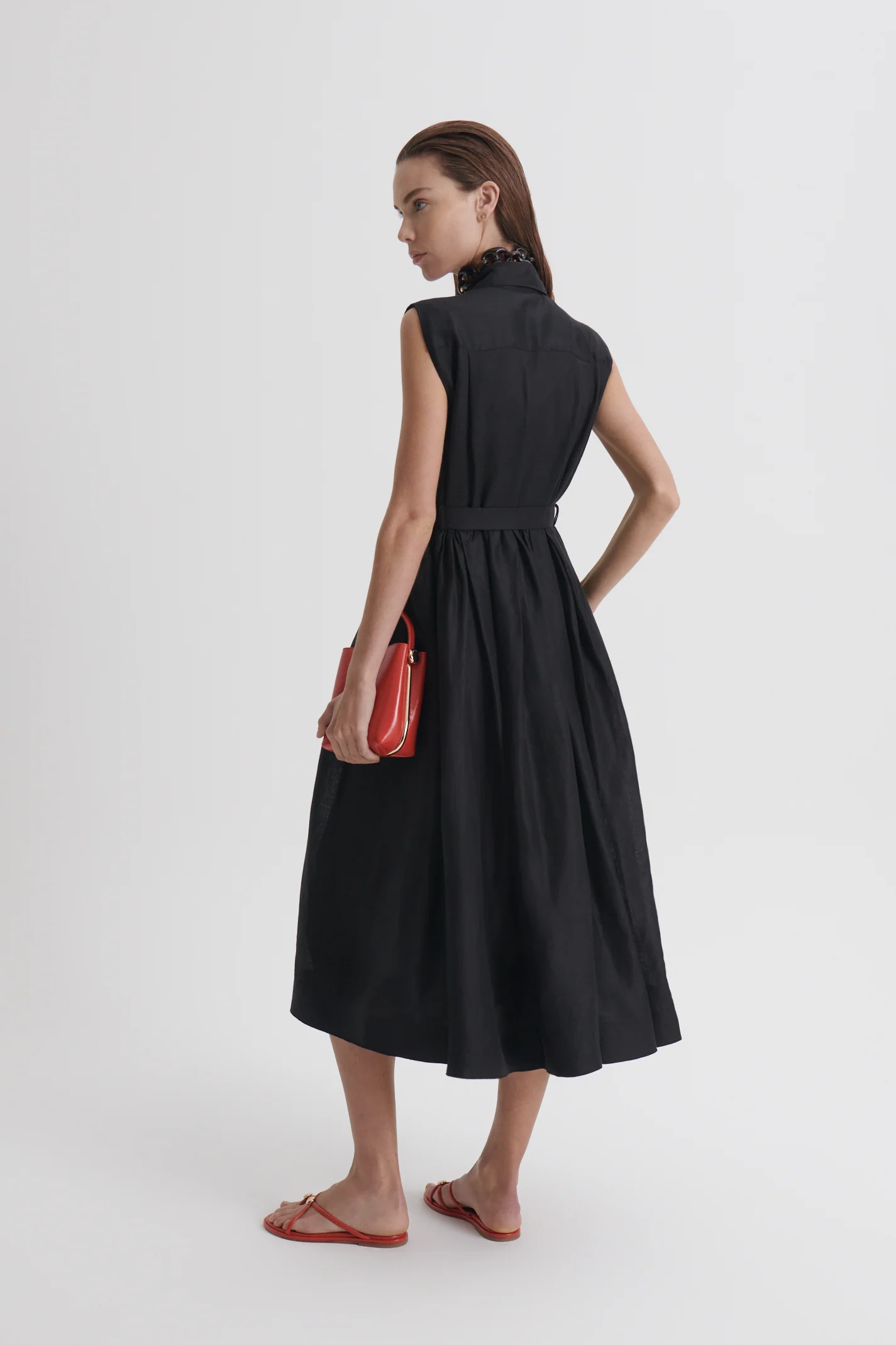LINEN SLEEVELESS DRESS - Image 5