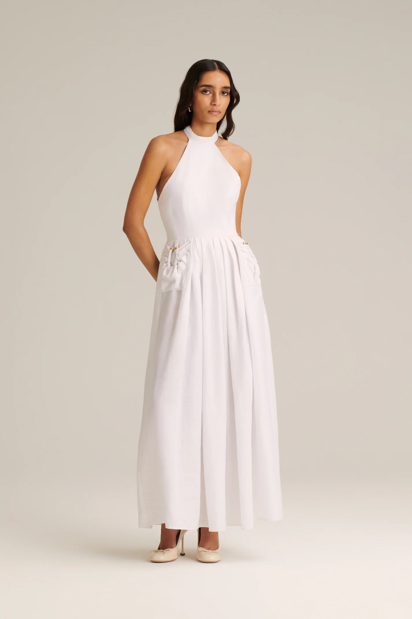 LINEN TURBAN POCKET DRESS - Image 3