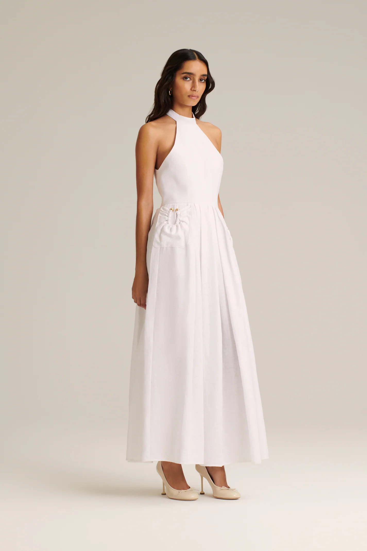 LINEN TURBAN POCKET DRESS - Image 4