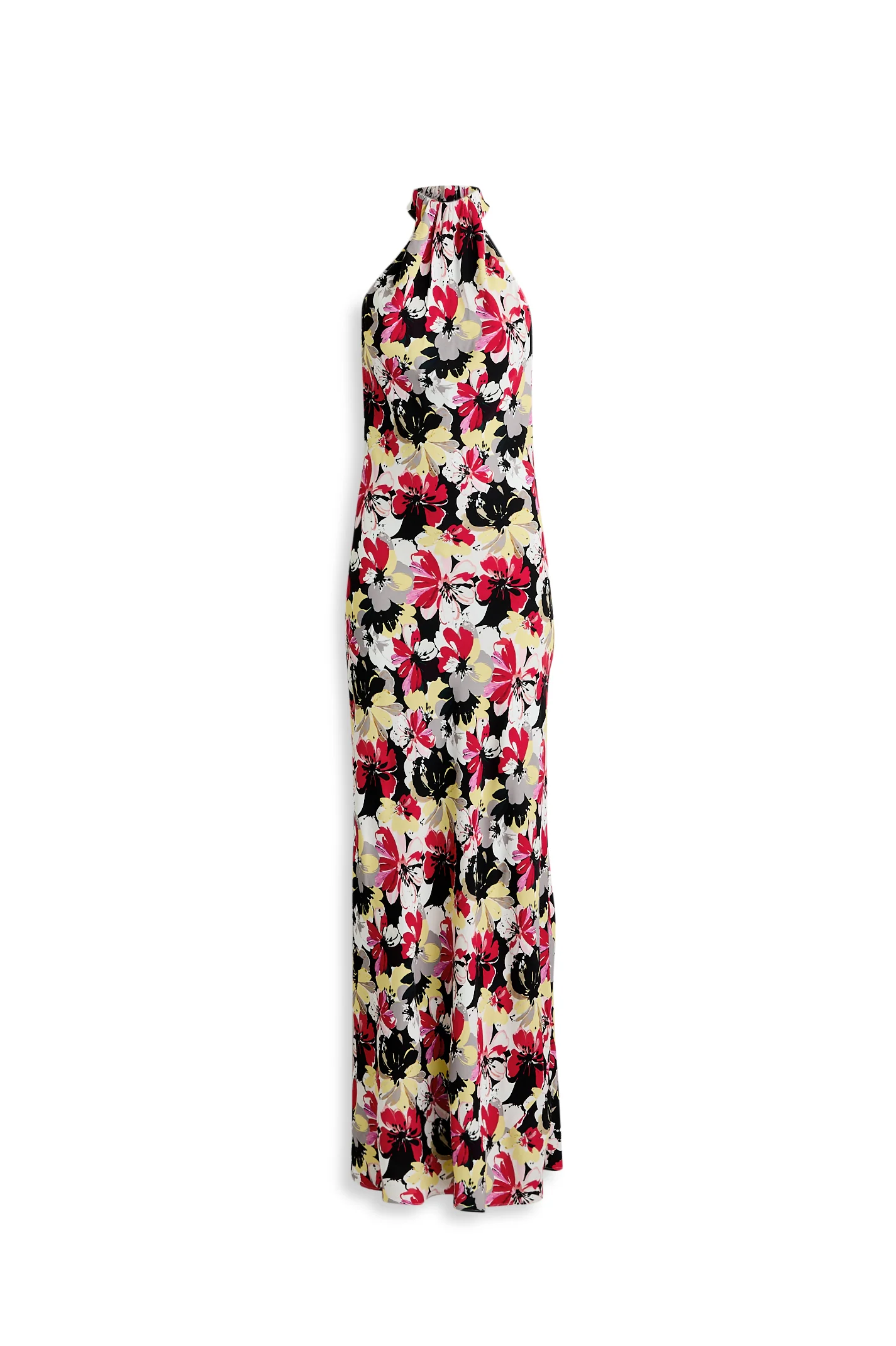 PRINTED DRAPE NECK DRESS
