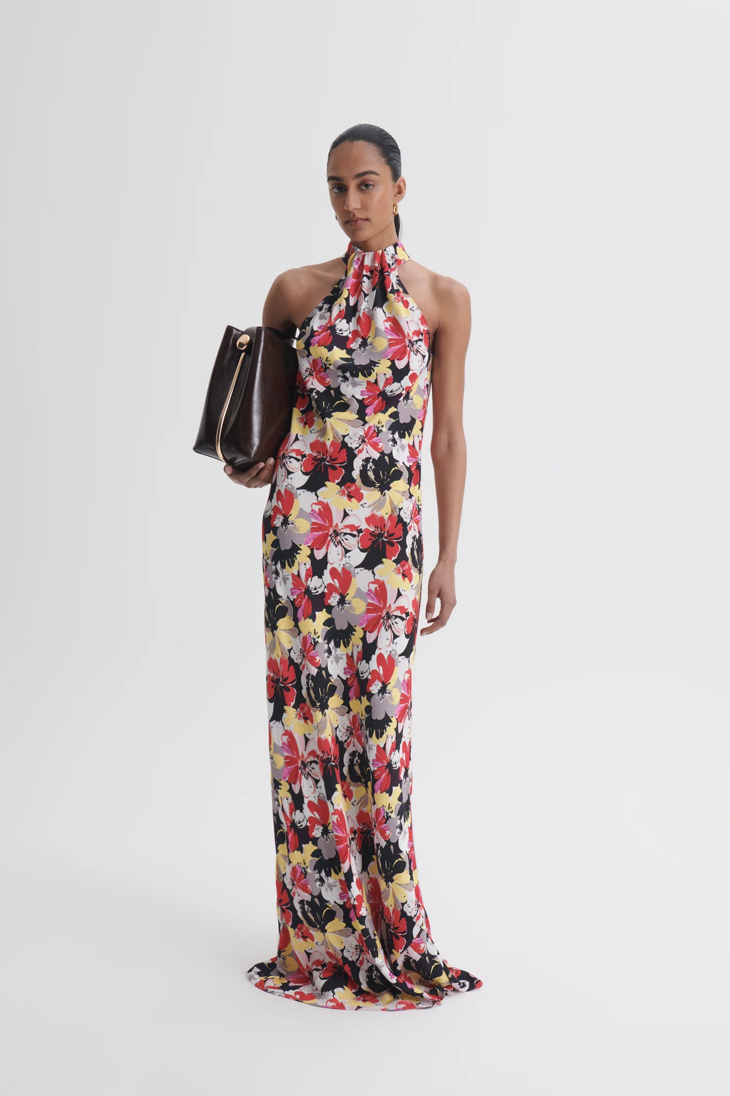 PRINTED DRAPE NECK DRESS - Image 3