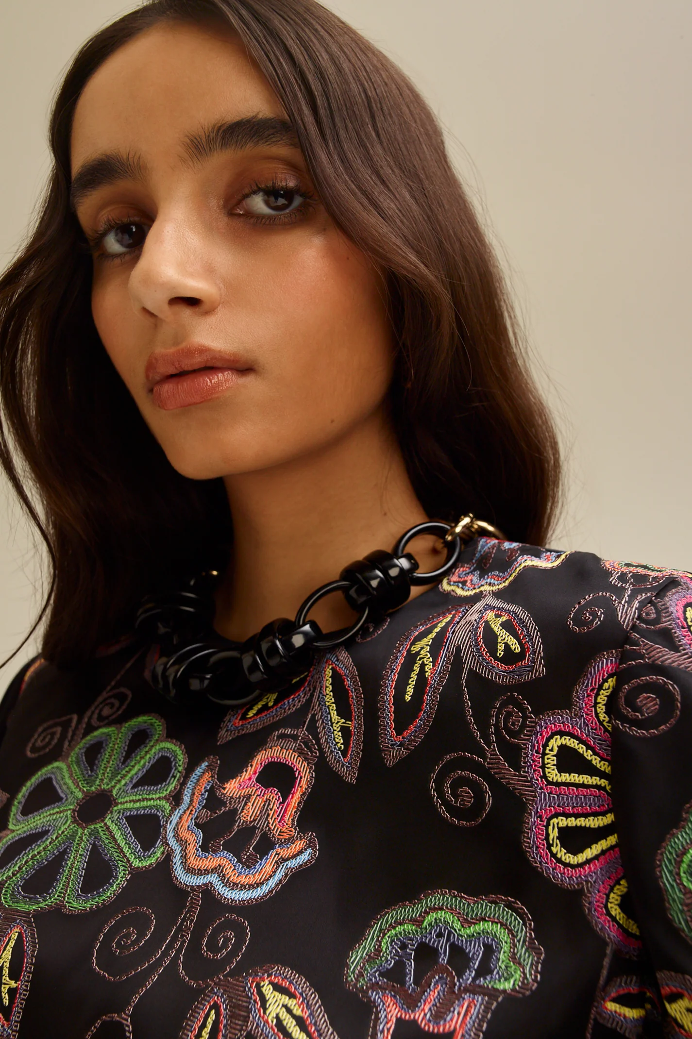 PRINTED SATIN TOP - Image 3