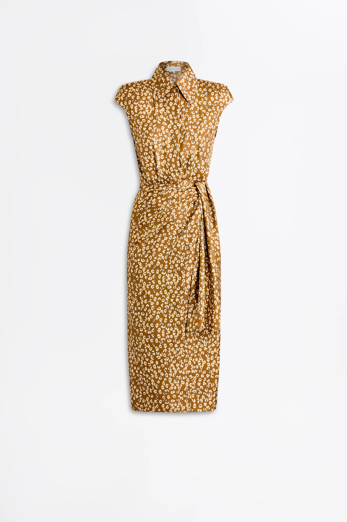 SILK ANIMAL PRINT WRAP DRESS - Image 2