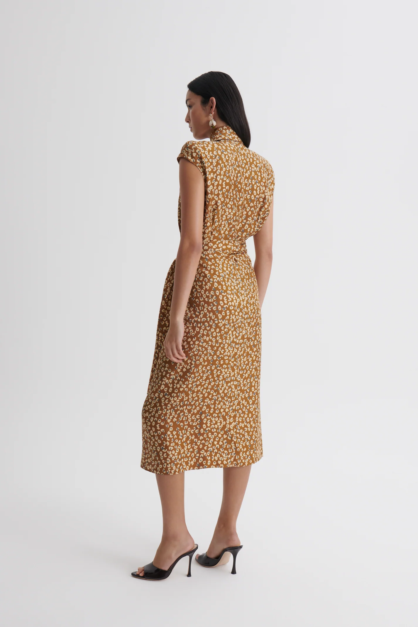 SILK ANIMAL PRINT WRAP DRESS - Image 6