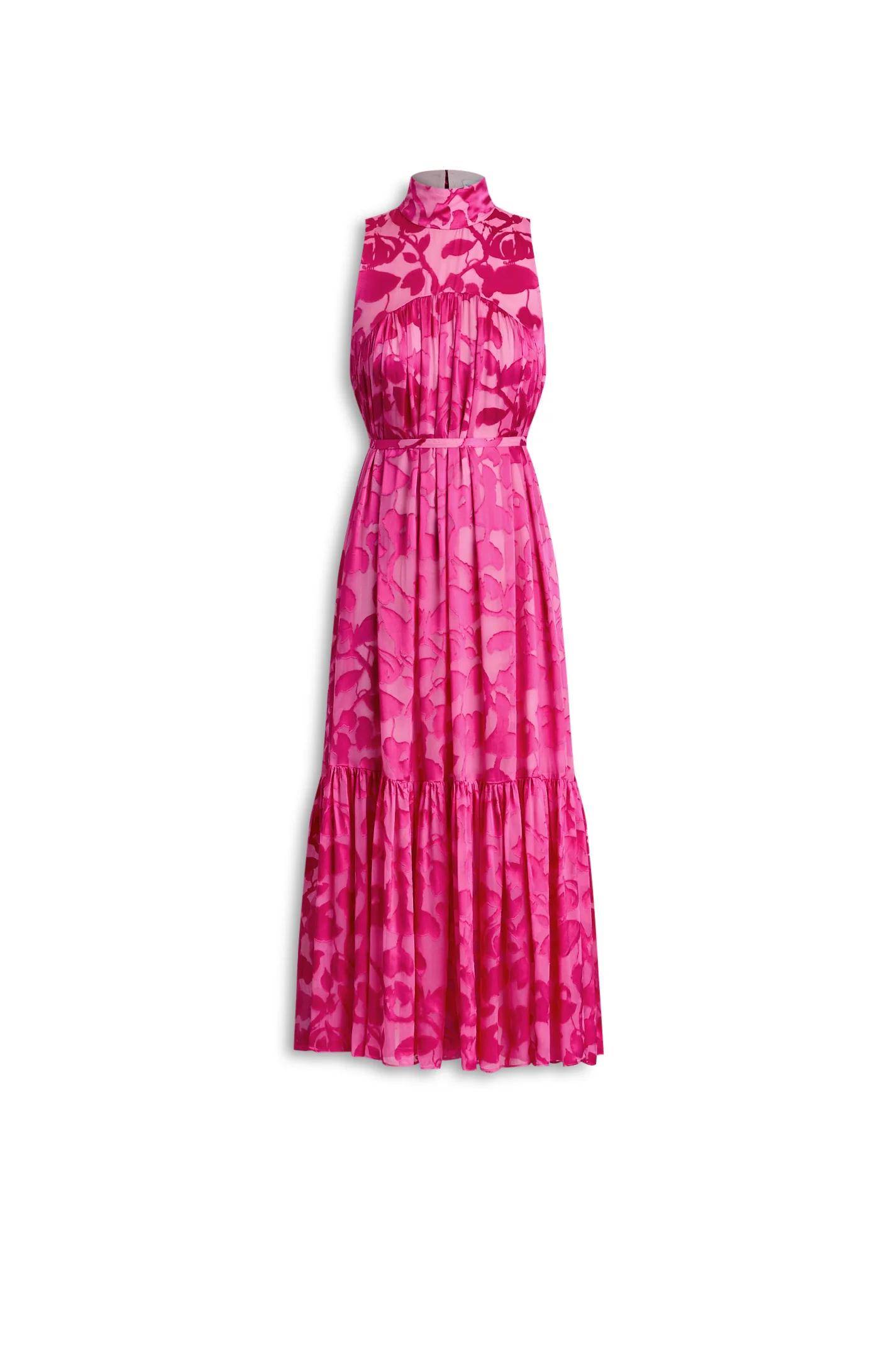 SILK BURNOUT SATIN DRESS