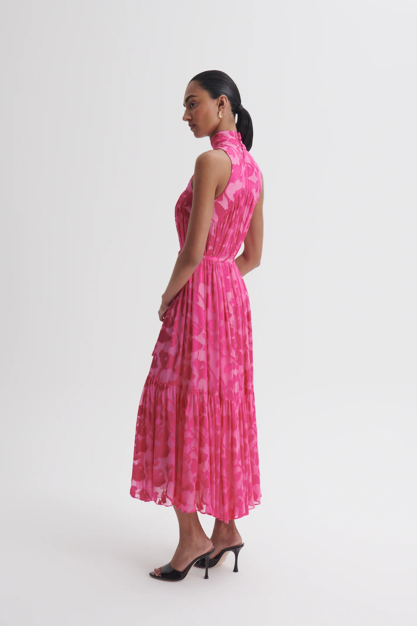 SILK BURNOUT SATIN DRESS - Image 5