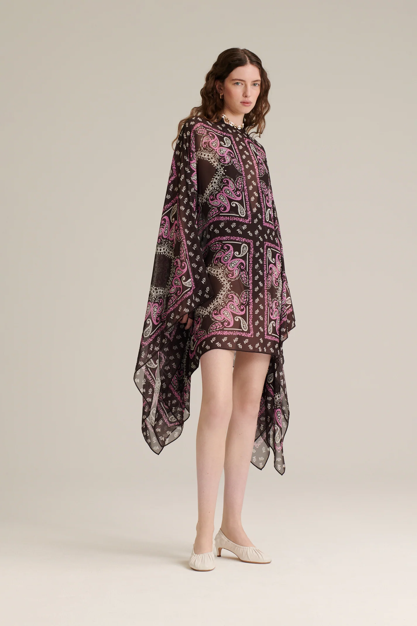 SILK GEORGETTE BANDANA MINI KAFTAN - Image 3