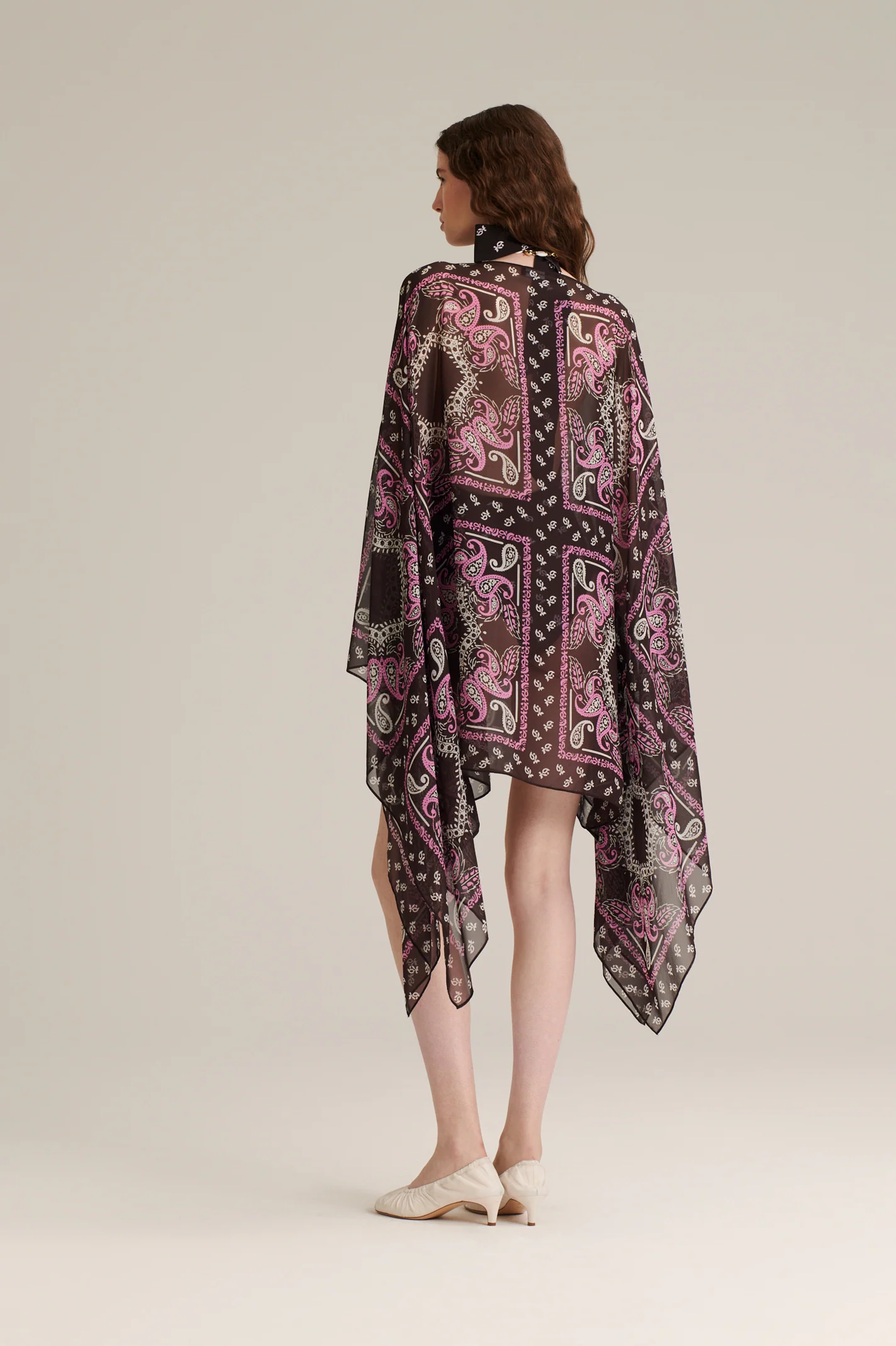 SILK GEORGETTE BANDANA MINI KAFTAN - Image 4