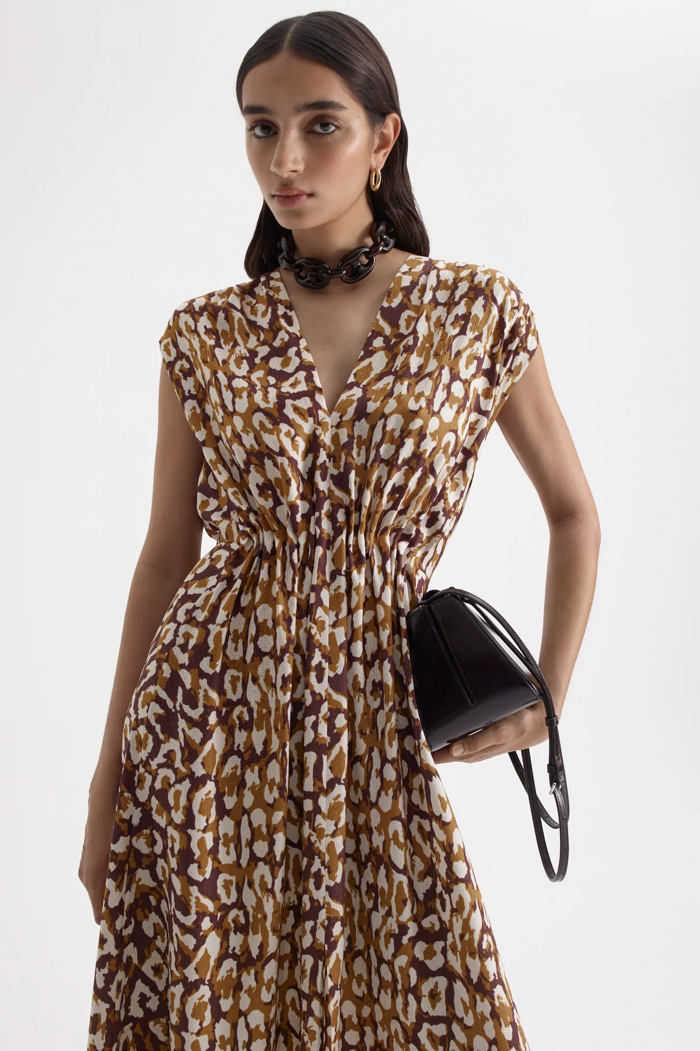 SILK JACQUARD ANIMAL PRINT DRESS - Image 3