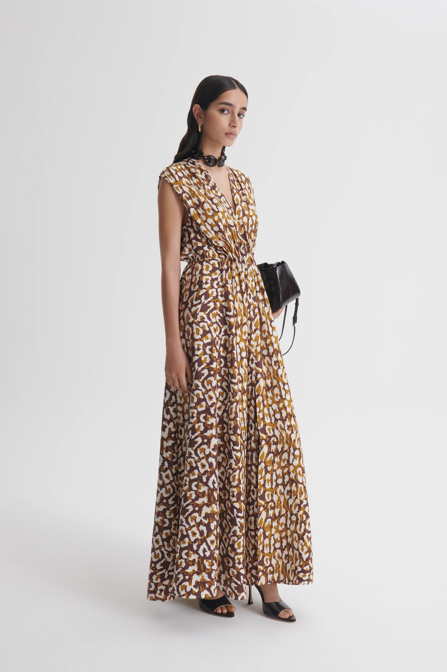 SILK JACQUARD ANIMAL PRINT DRESS - Image 5