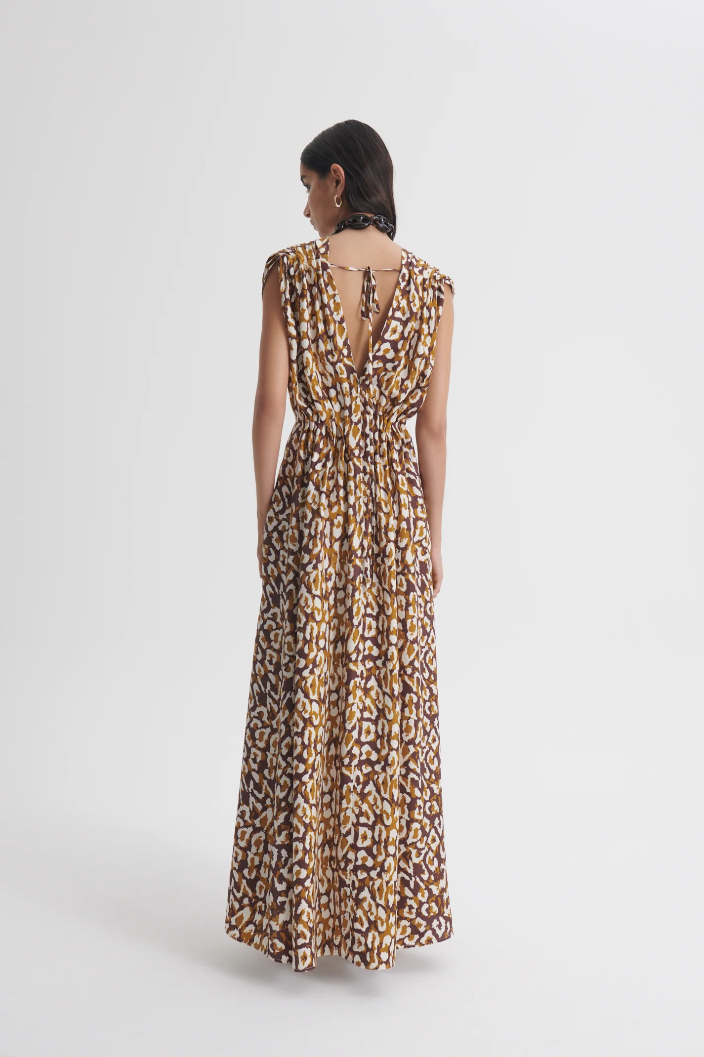 SILK JACQUARD ANIMAL PRINT DRESS - Image 6