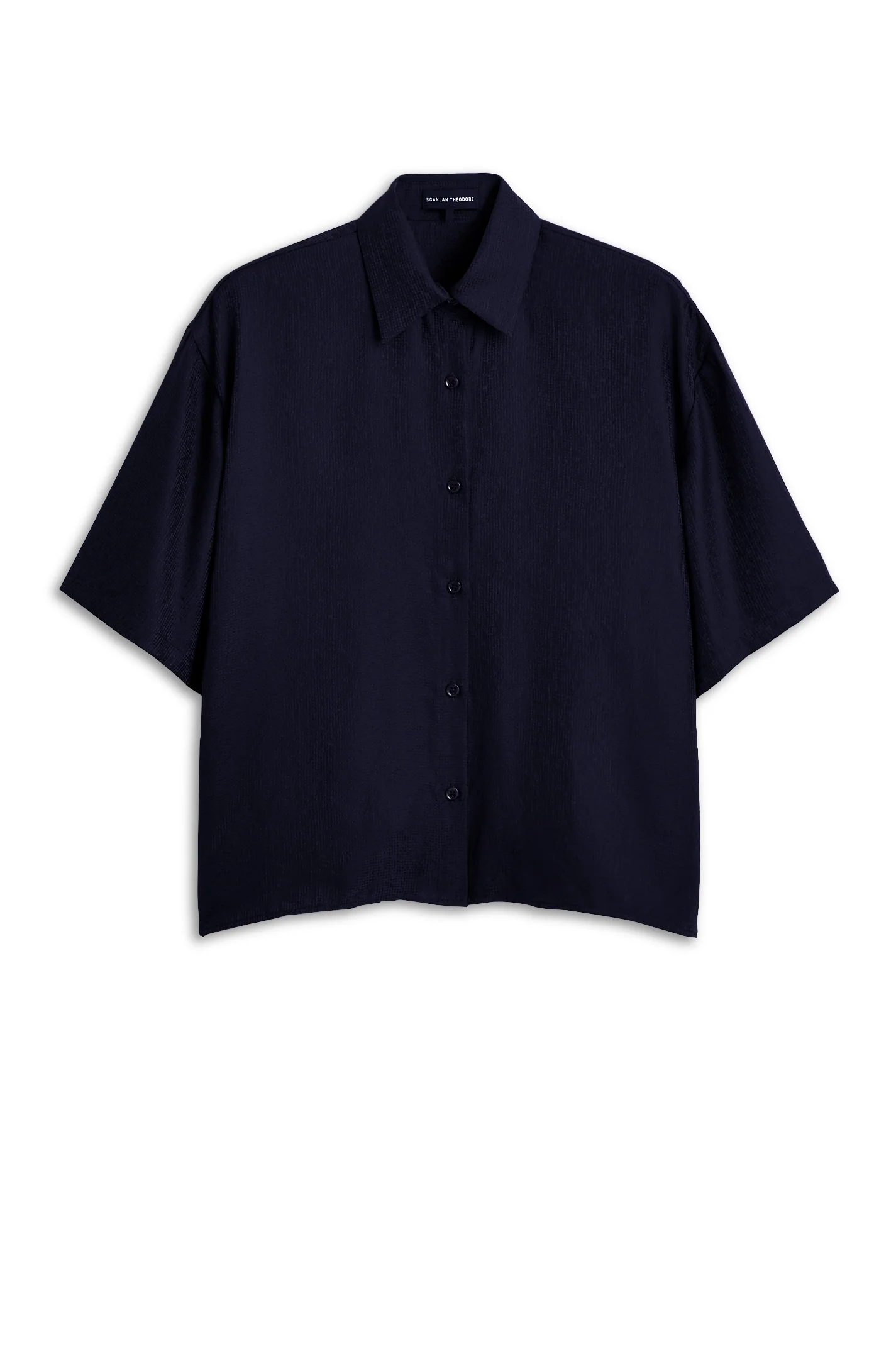 SILK JACQUARD CROP SHIRT