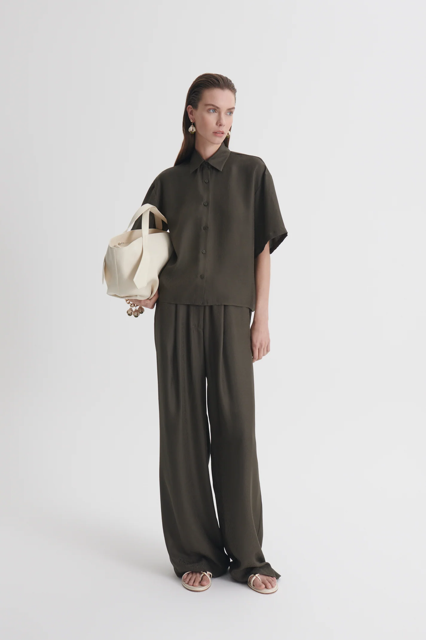 SILK JACQUARD CROP SHIRT - Image 3