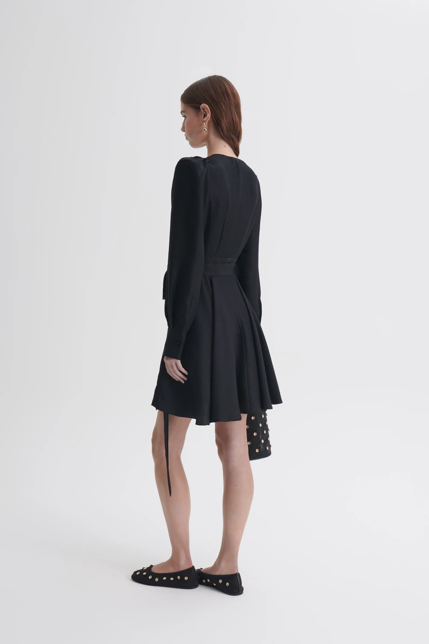 SILK JACQUARD GATHER SLEEVE MINI - Image 5