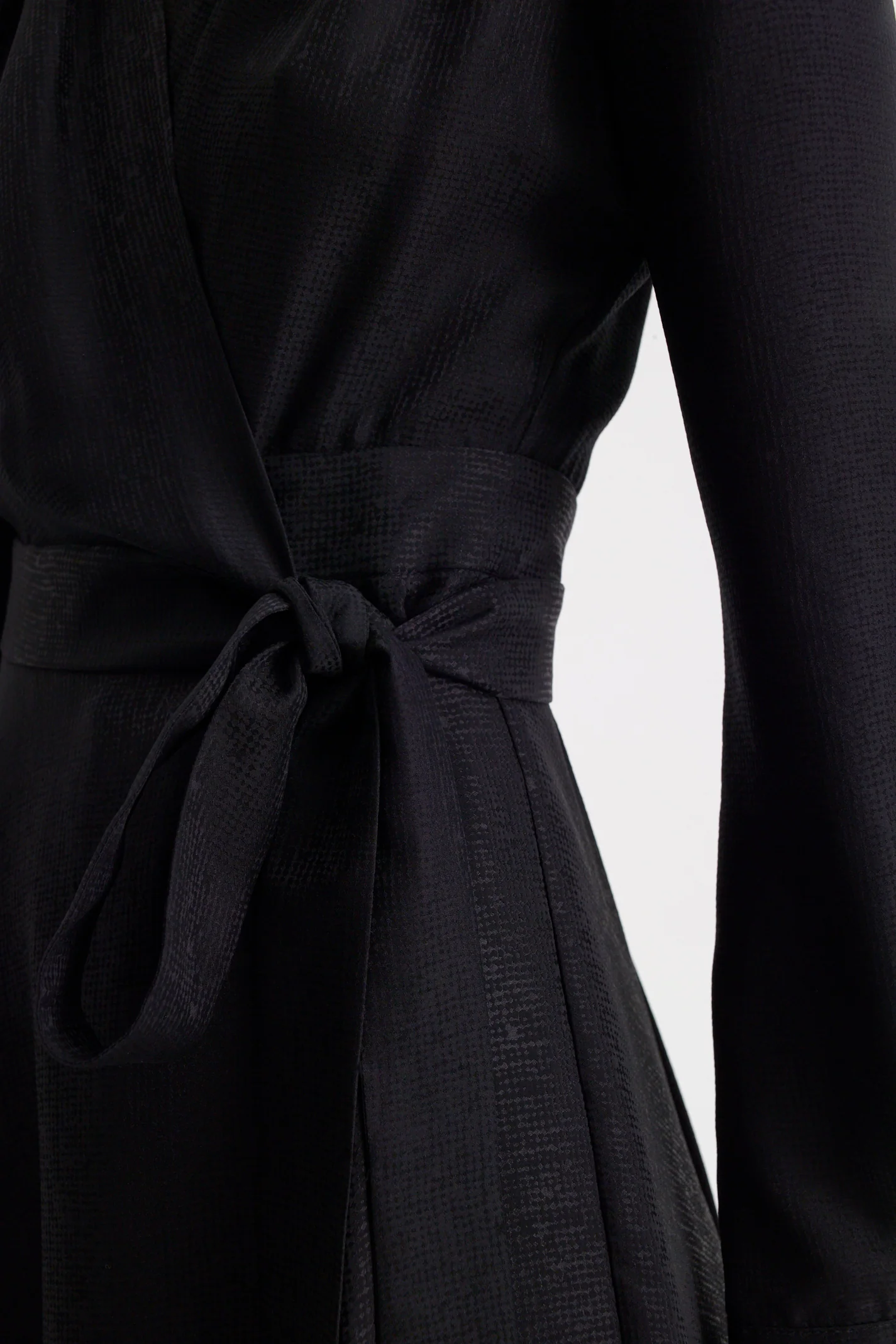 SILK JACQUARD GATHER SLEEVE MINI - Image 8