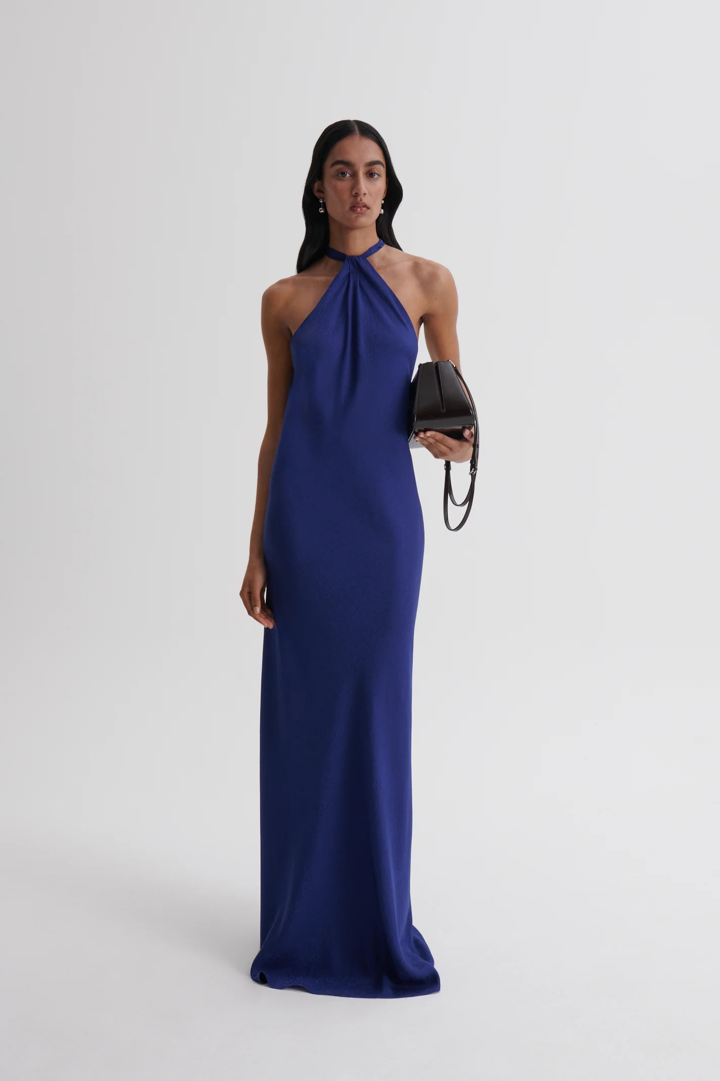 SILK JACQUARD TIE NECK DRESS - Image 3