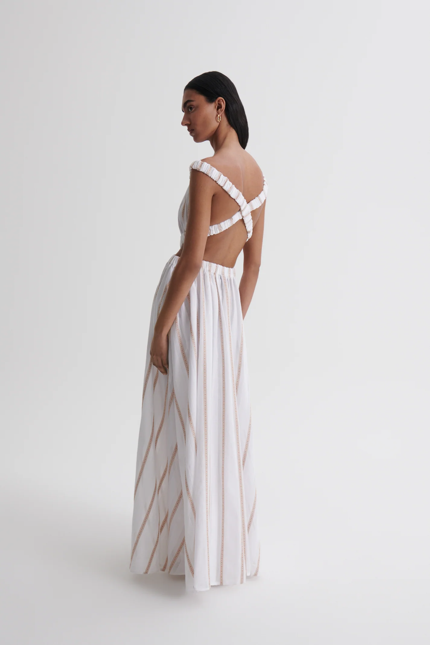 STRIPE BRAIDED GATHERED DRESS - Image 6