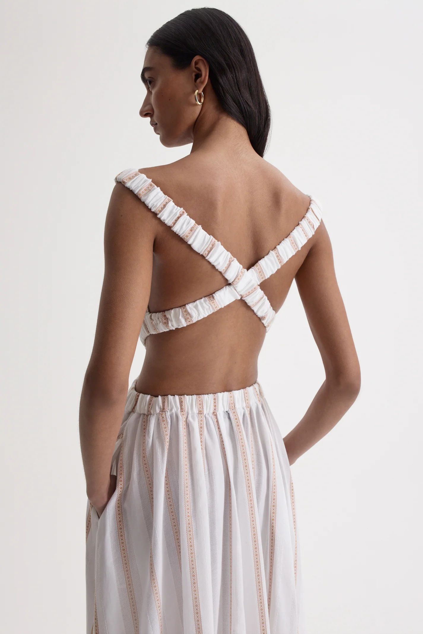 STRIPE BRAIDED GATHERED DRESS - Image 8