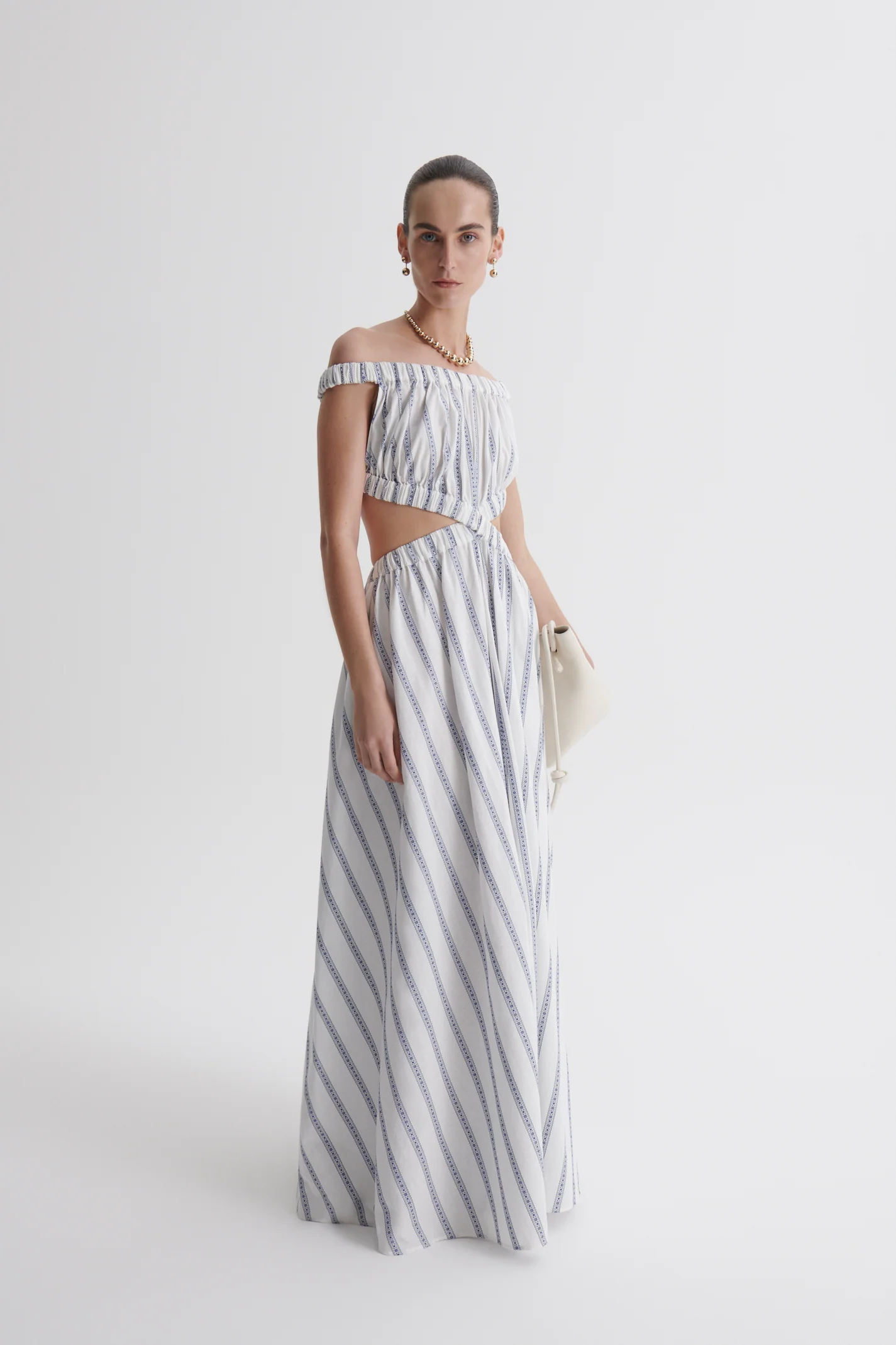 STRIPE BRAIDED GATHERED DRESS - Image 5