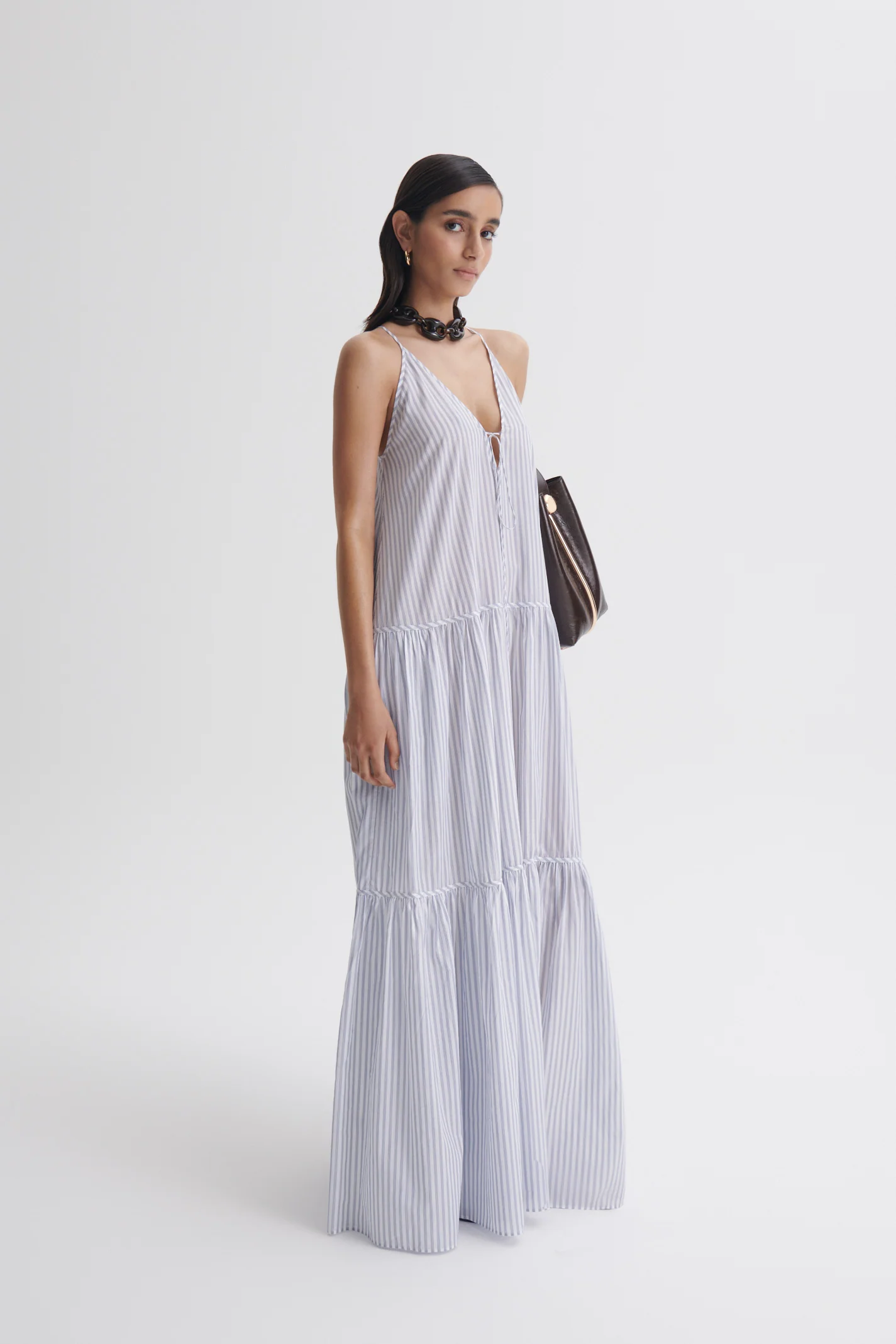 STRIPE VOILE TIER DRESS - Image 4