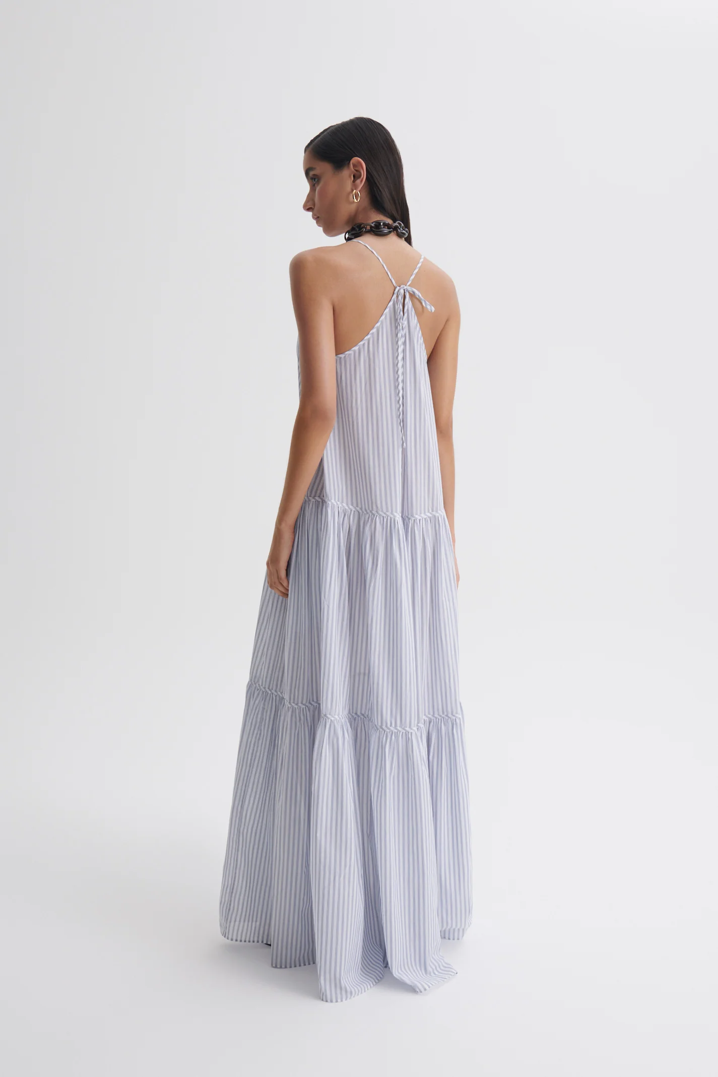STRIPE VOILE TIER DRESS - Image 5