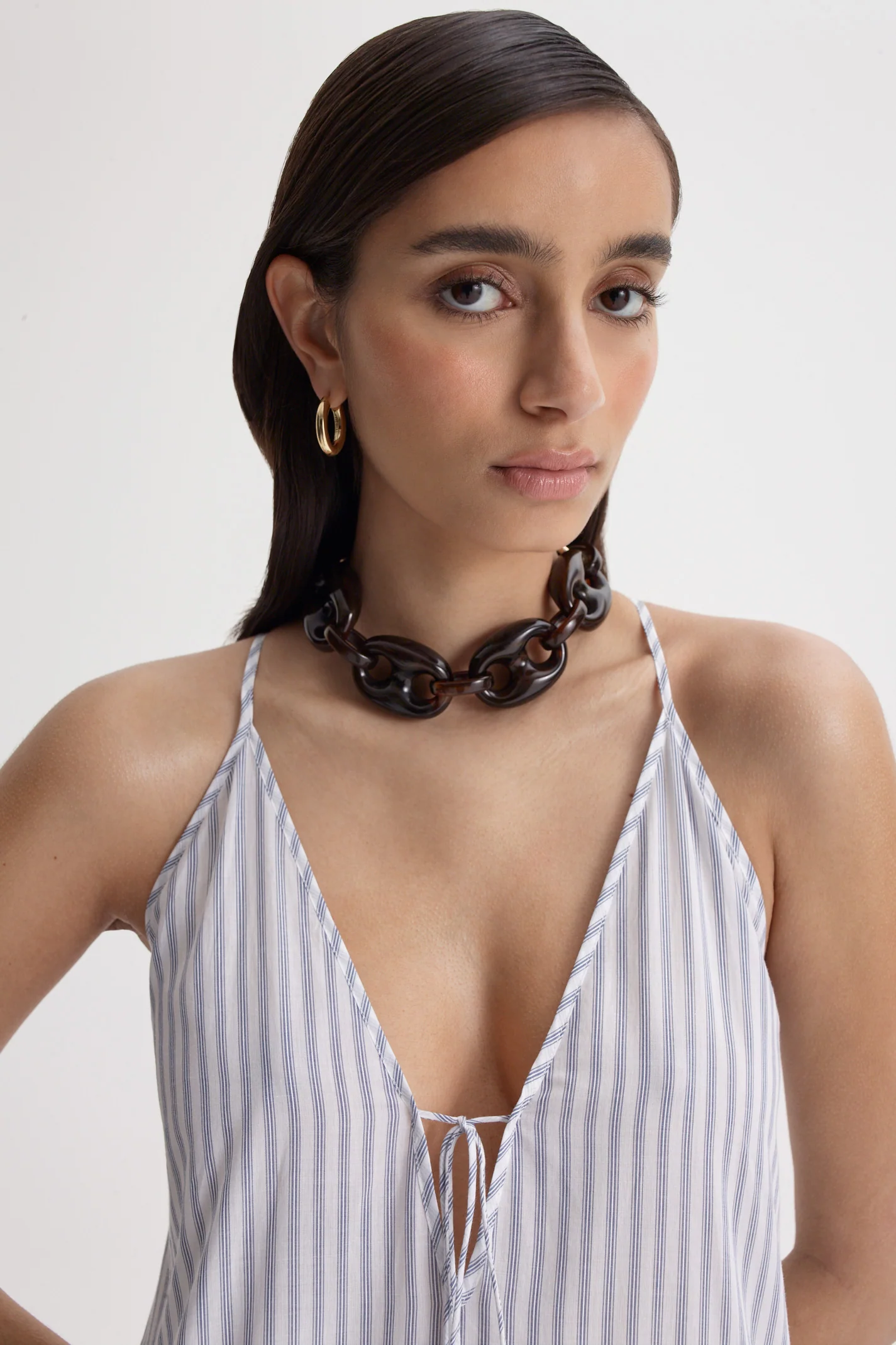 STRIPE VOILE TIER DRESS - Image 6