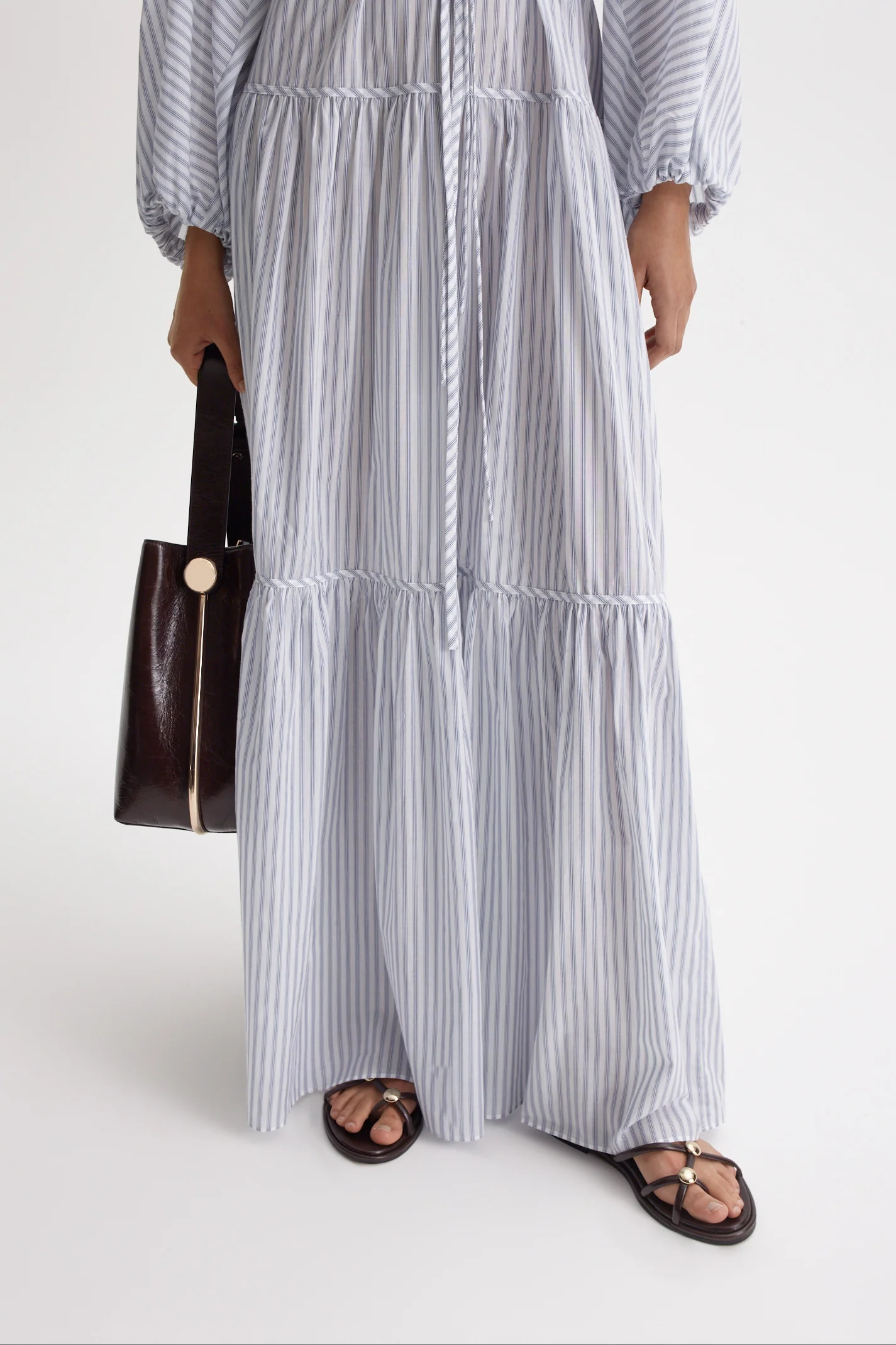 STRIPE VOILE TIER DRESS - Image 9